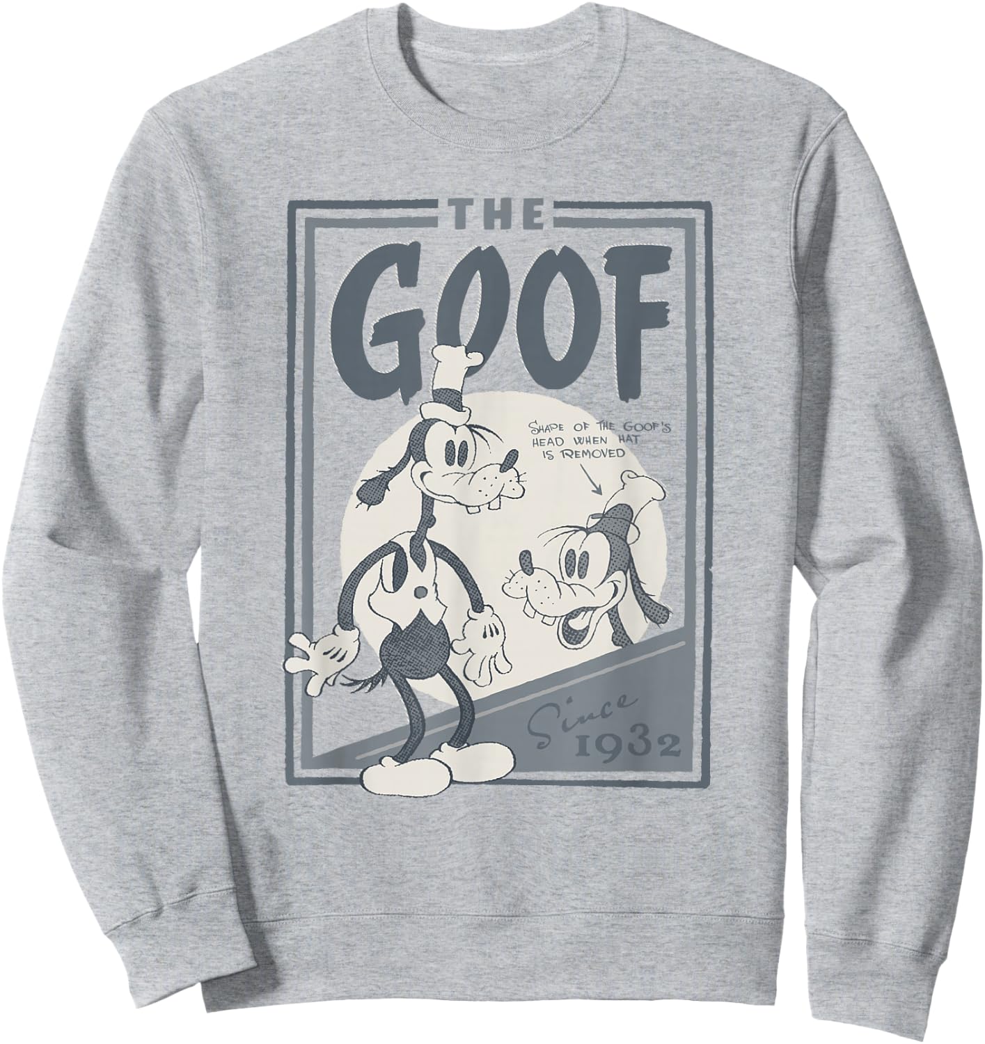 Disney Mickey and Friends Goof Since 1932 Vintage Poster Sweatshirt - Sweatshirt | Ash