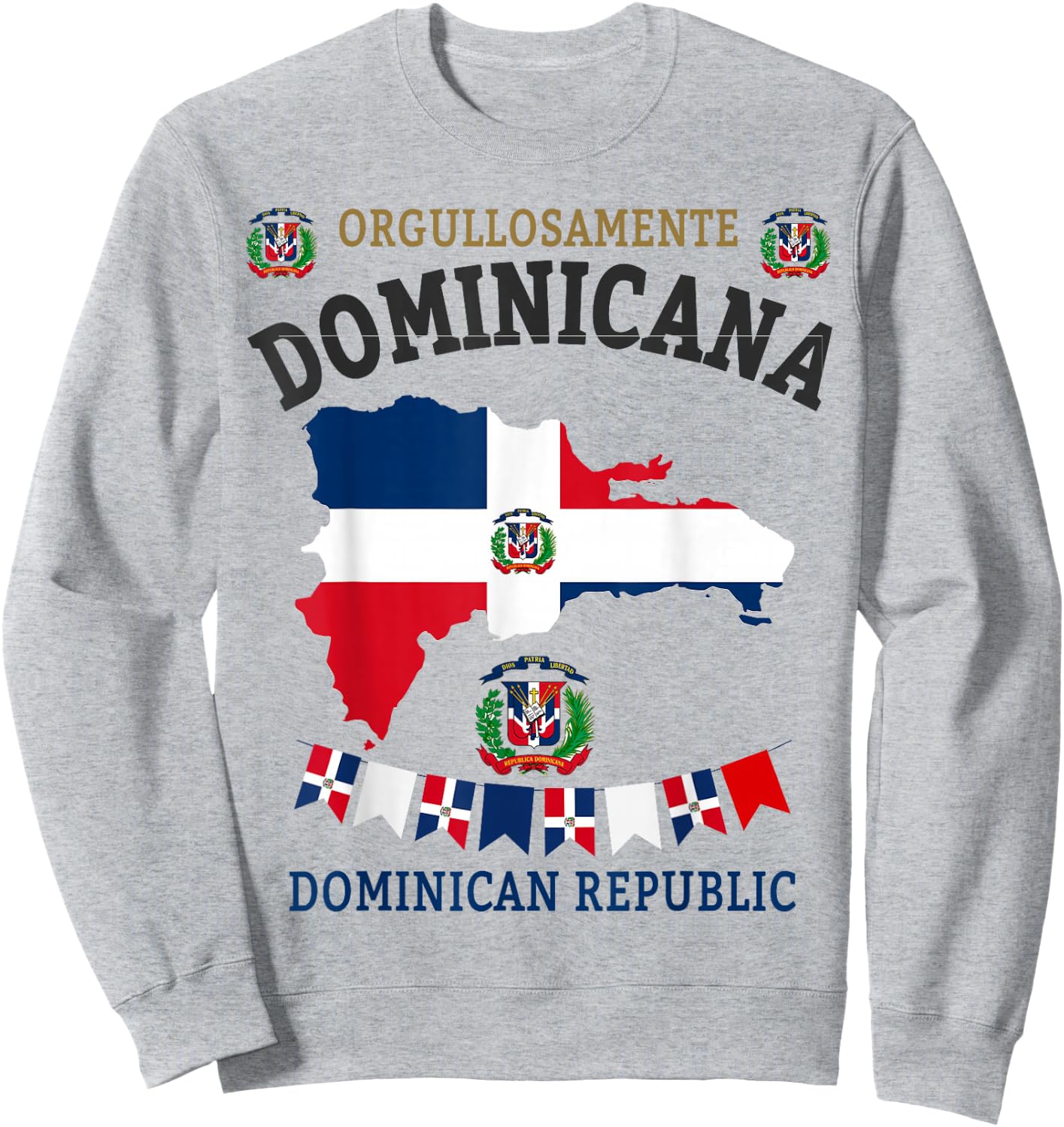 Republica Dominicana & Hispanic Dominican Flag Sweatshirt - Sweatshirt | Ash