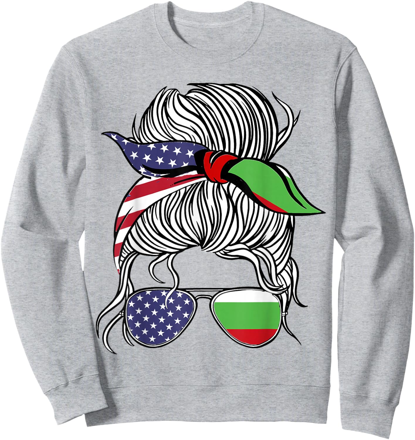 American Bulgarian Patriot Flag Women Girl Bulgaria Grown Sweatshirt - Sweatshirt | Ash