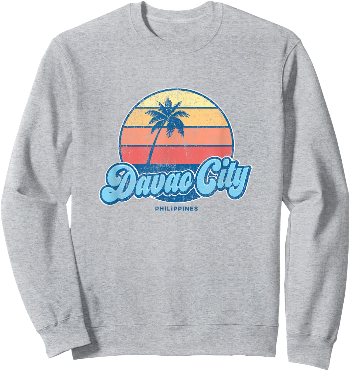 Vintage Davao City Philippines Classic 70s Retro Surfer Sweatshirt - Sweatshirt | Ash