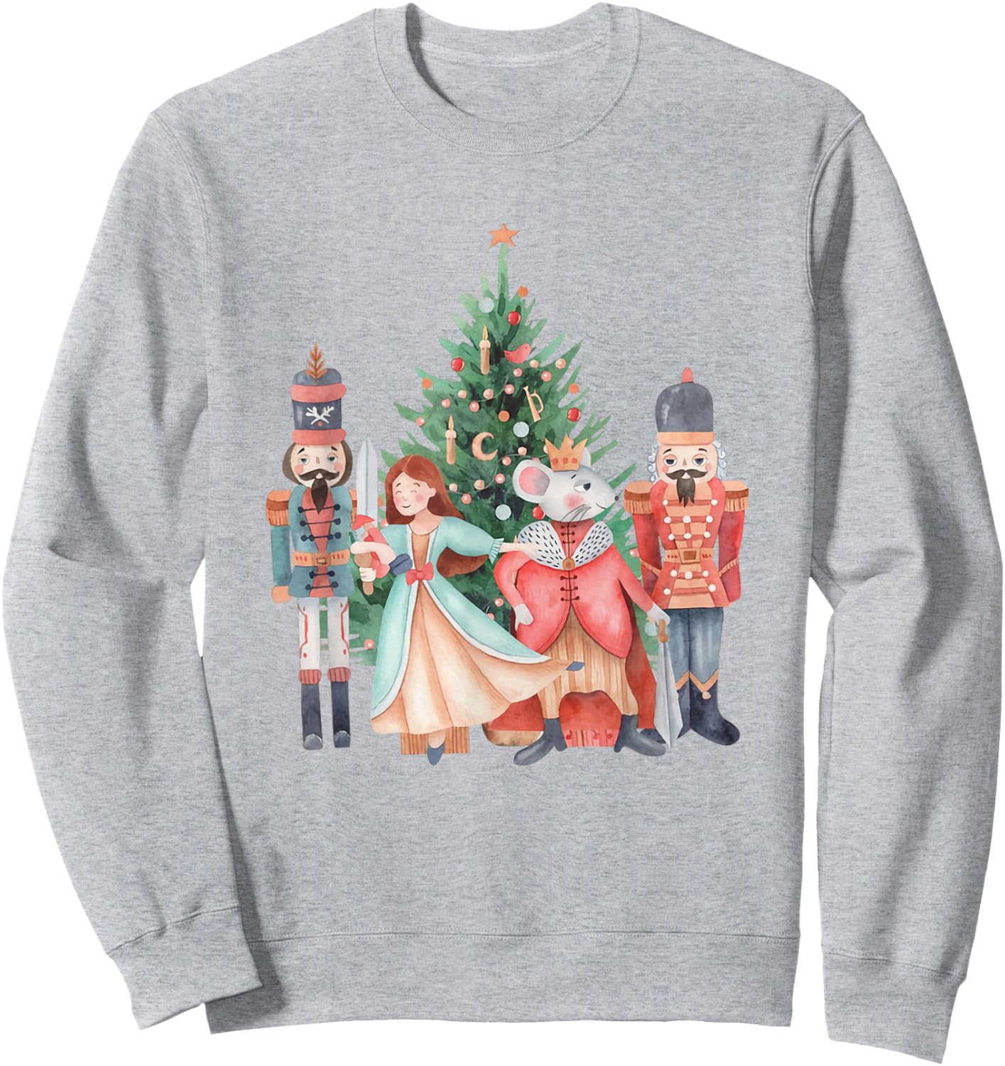 Retro Nutcracker Christmas Sugar Plum Fairy Holiday Women Sweatshirt - Sweatshirt | Ash