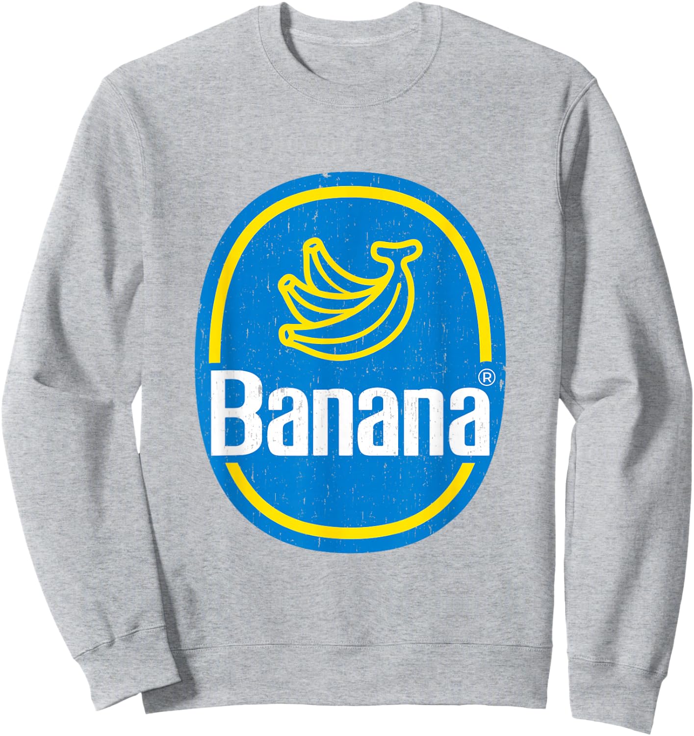 Yellow Banana Sticker Fruit Lazy DIY Easy Halloween Costume Sweatshirt - Sweatshirt | Ash