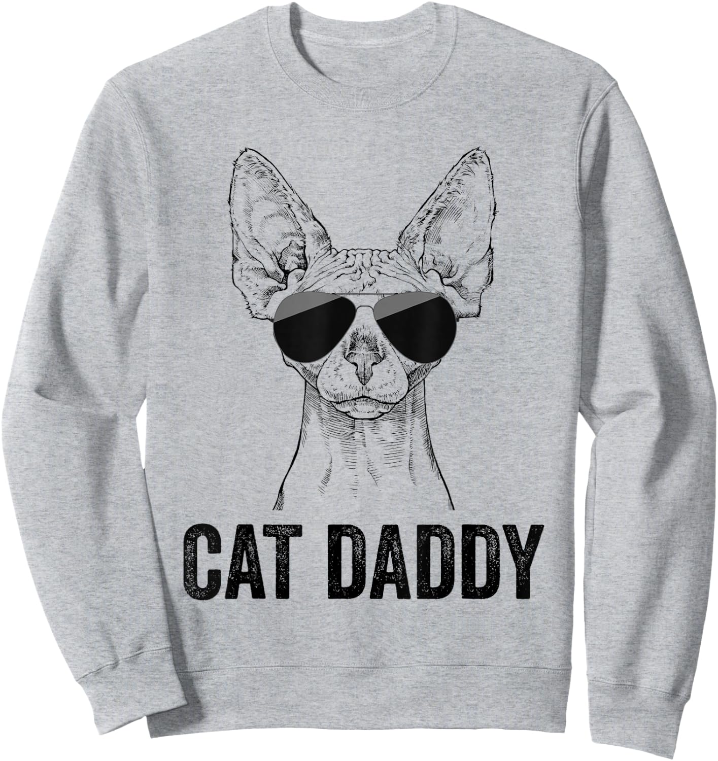 Cat Daddy Vintage Sphynx Cat Dad Father's Day Sweatshirt - Sweatshirt | Ash