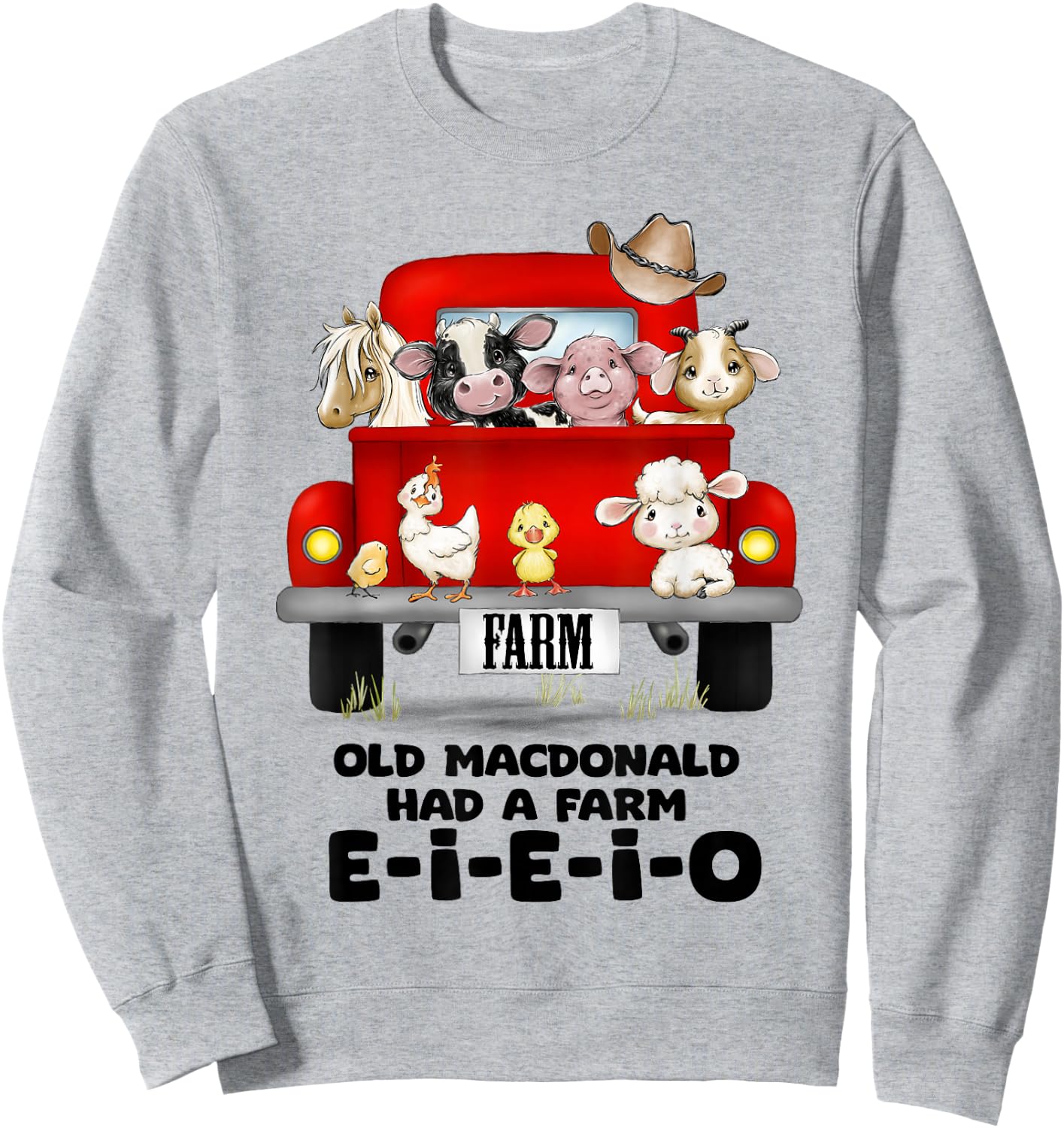 Toddler Kids Old MacDonald Had a Farm E-I-E-I-O Nursery Song Sweatshirt - Sweatshirt | Ash