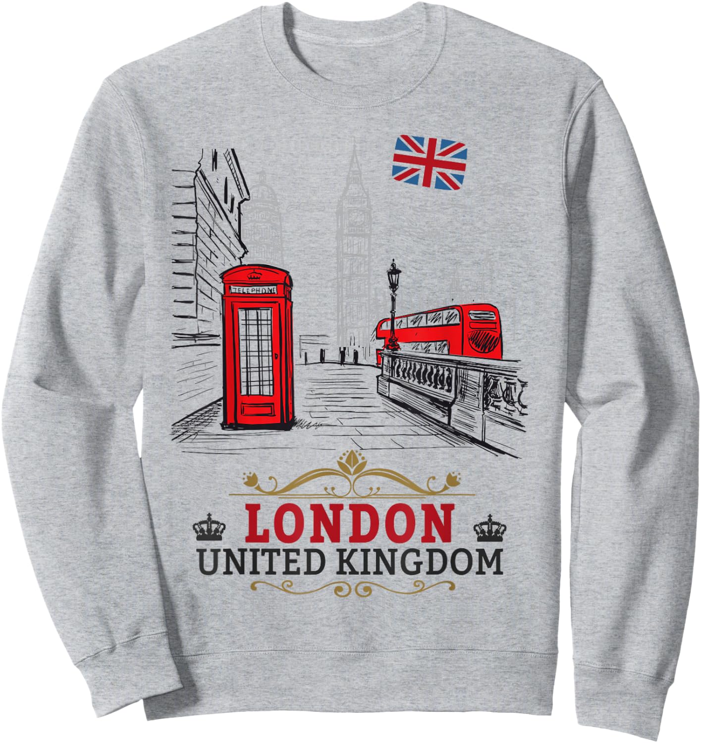 London Souvenirs Idea For Kids & English British Memorabilia Sweatshirt - Sweatshirt | Ash