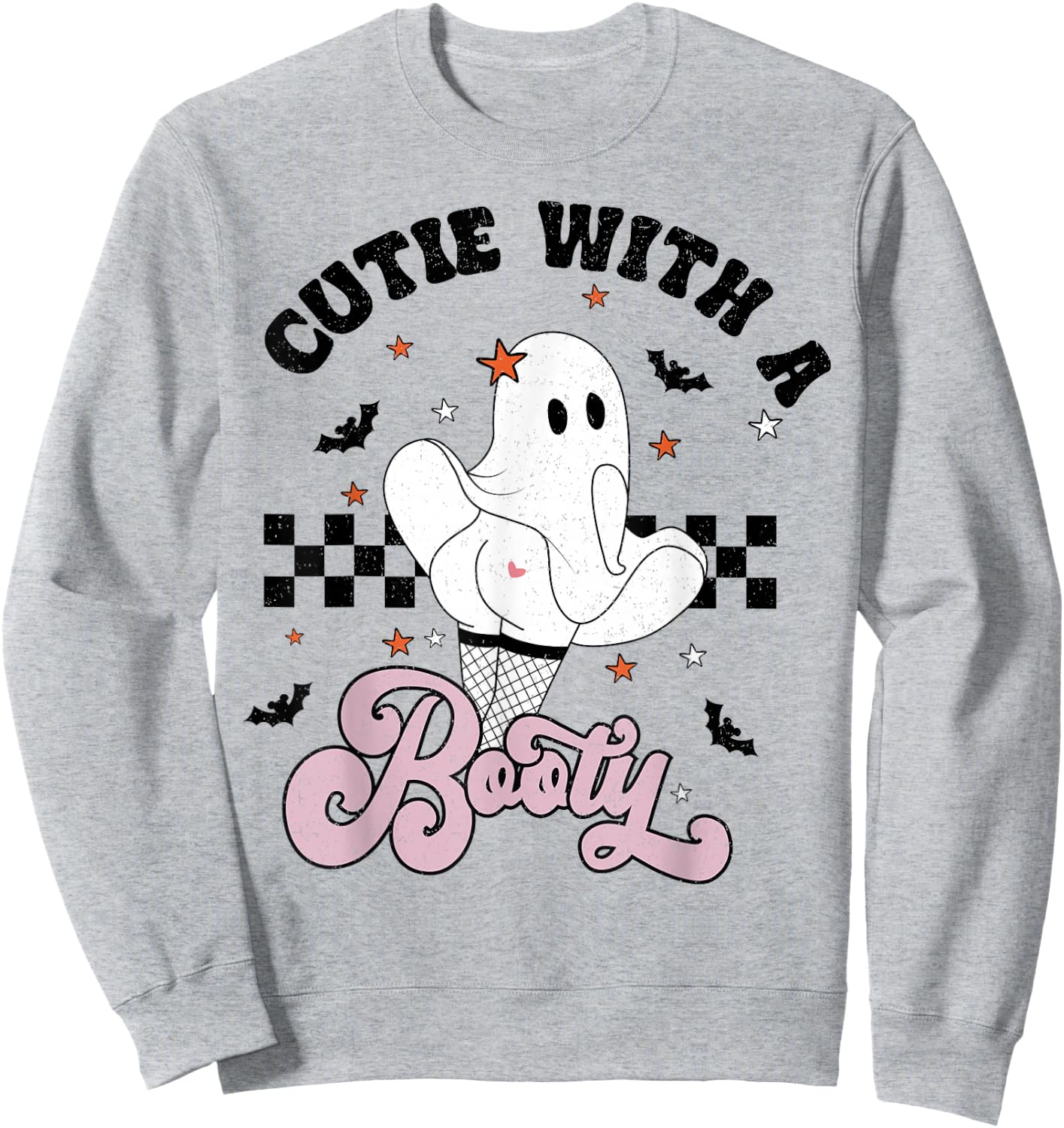 Cutie With A Booty Funny Halloween Costume Ghost Men Women Sweatshirt - Sweatshirt | Ash