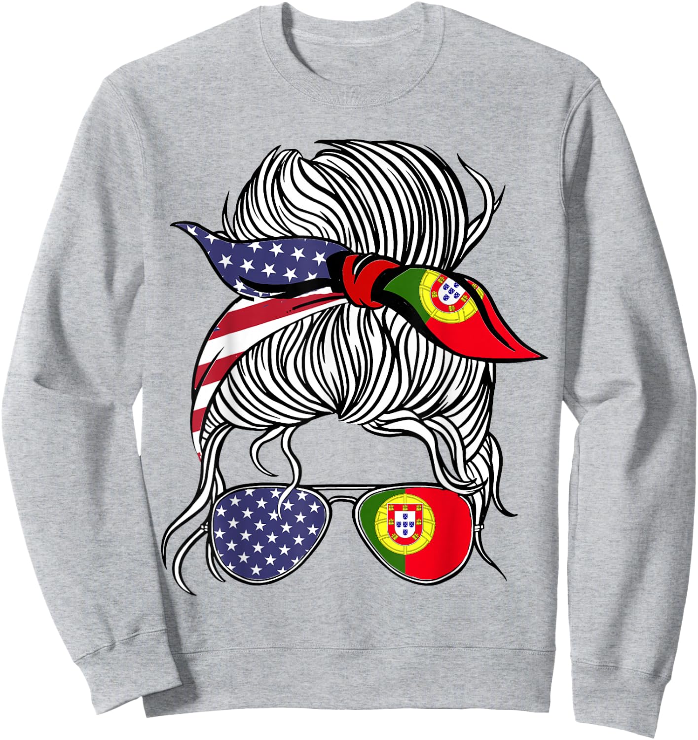 American Portuguese Patriot Flag Women Girl Portugal Grown Sweatshirt - Sweatshirt | Ash
