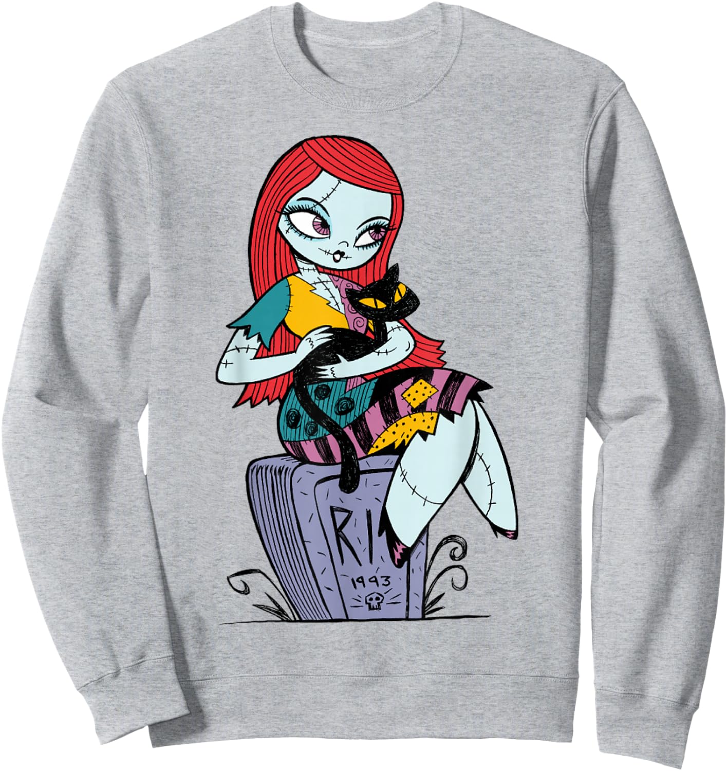 Disney The Nightmare Before Christmas Sally and Cat Sweatshirt - Sweatshirt | Ash