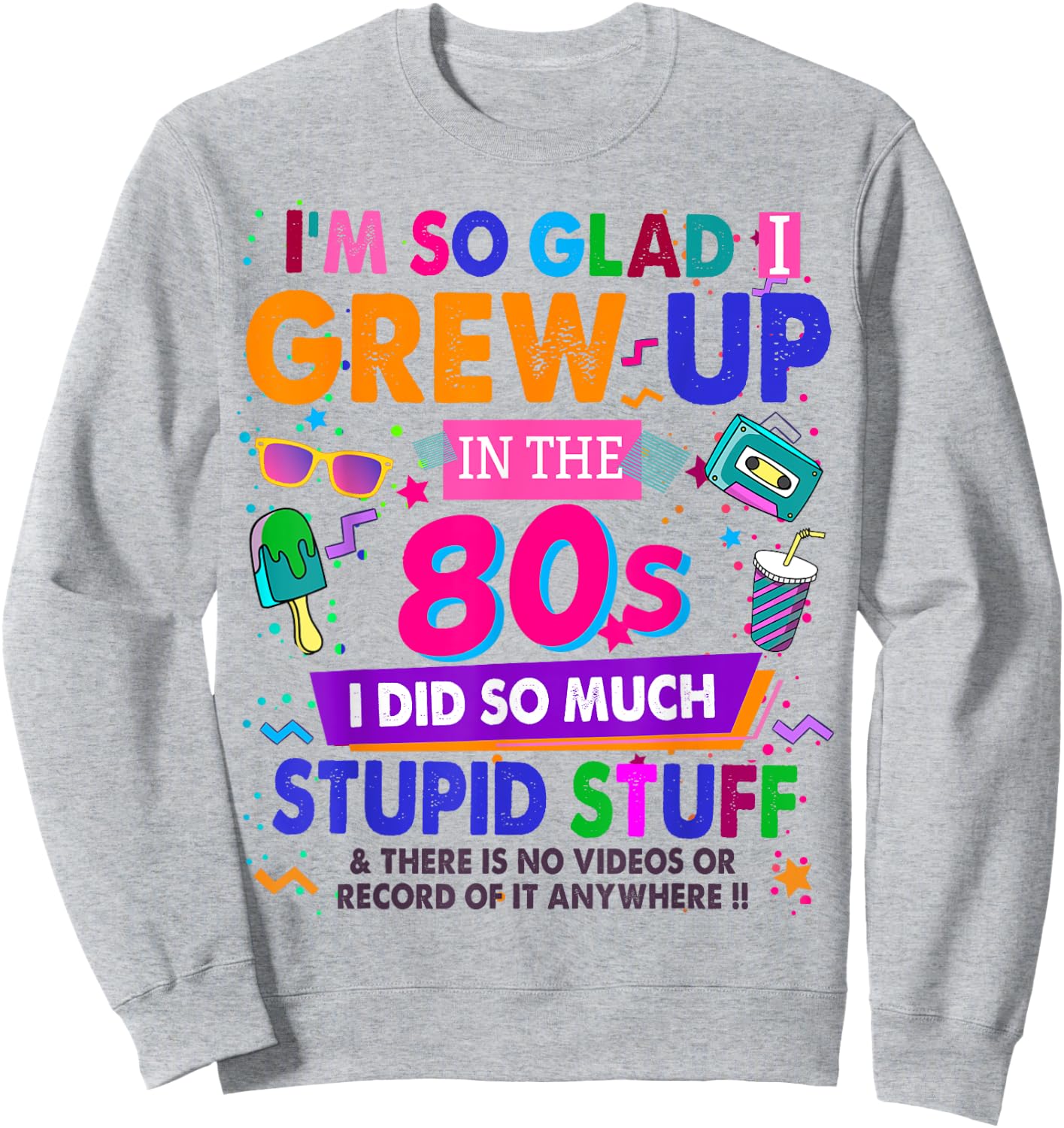 80s Design Rave Outfit & 80s Festival Costume Sweatshirt - Sweatshirt | Ash