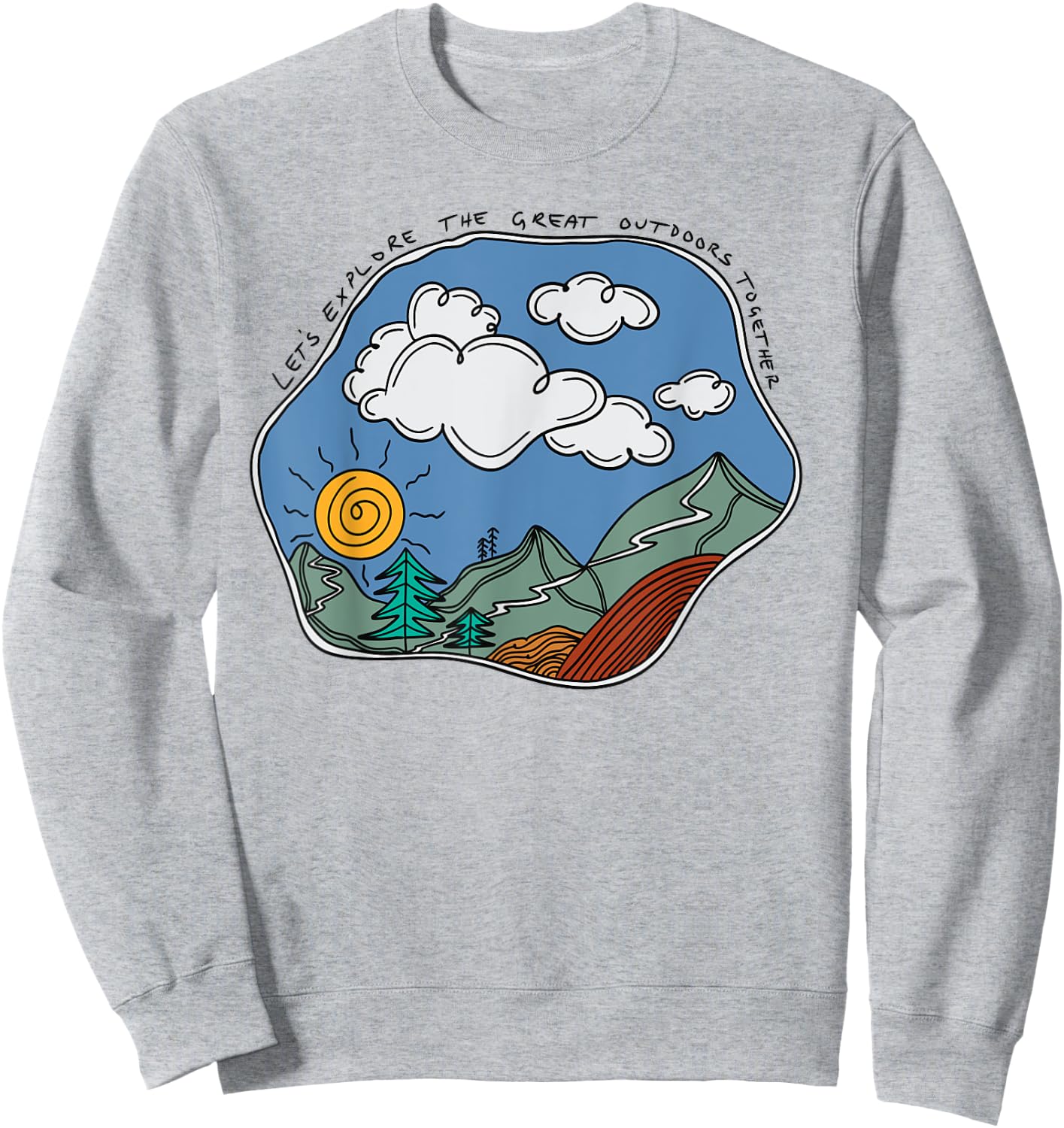 Granola Girl Aesthetic Gorpcore Summer Mountain Nature Retro Sweatshirt - Sweatshirt | Ash