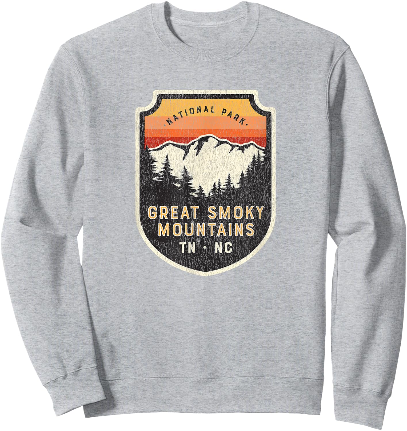 Great Smoky Mountains National Park Vintage Crest Sweatshirt - Sweatshirt | Ash