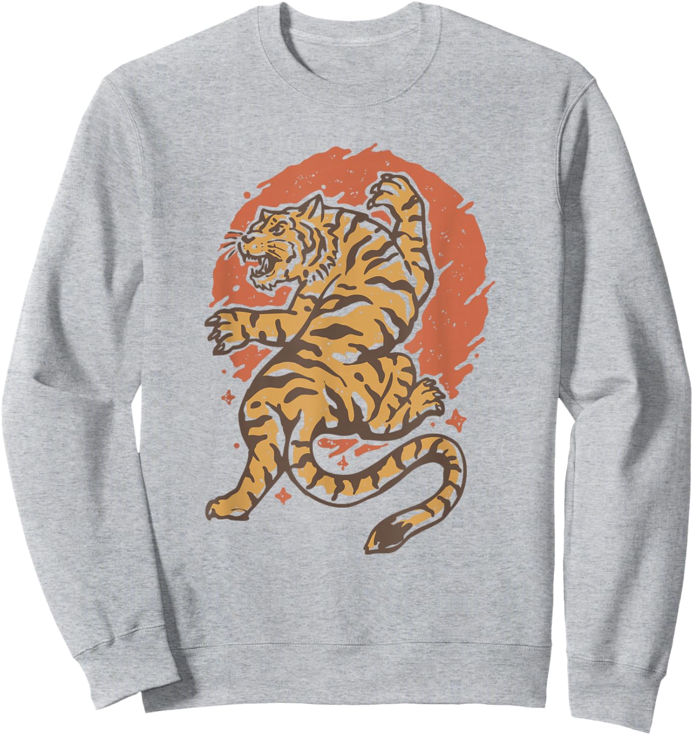 Vintage Japanese Style Tiger Sweatshirt - Sweatshirt | Ash