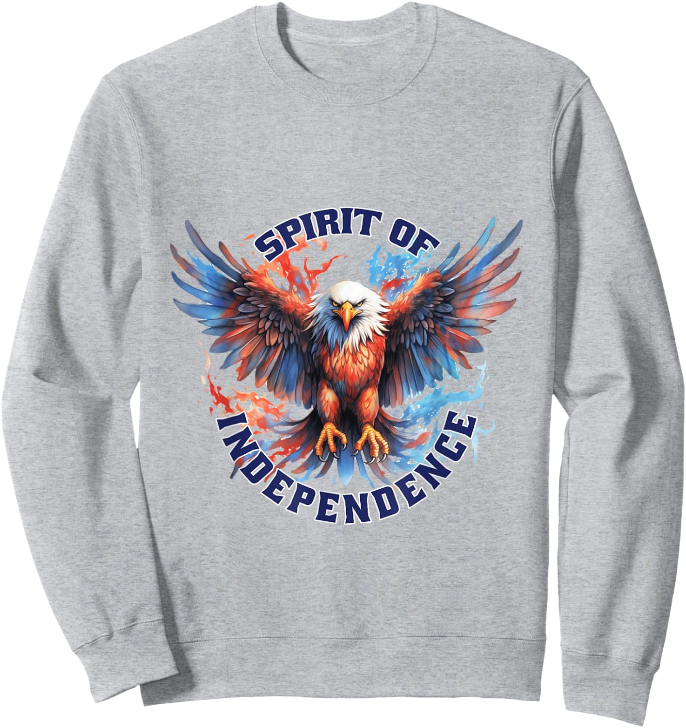 Eagle Bird Flying Illustration Sweatshirt - Sweatshirt | Ash