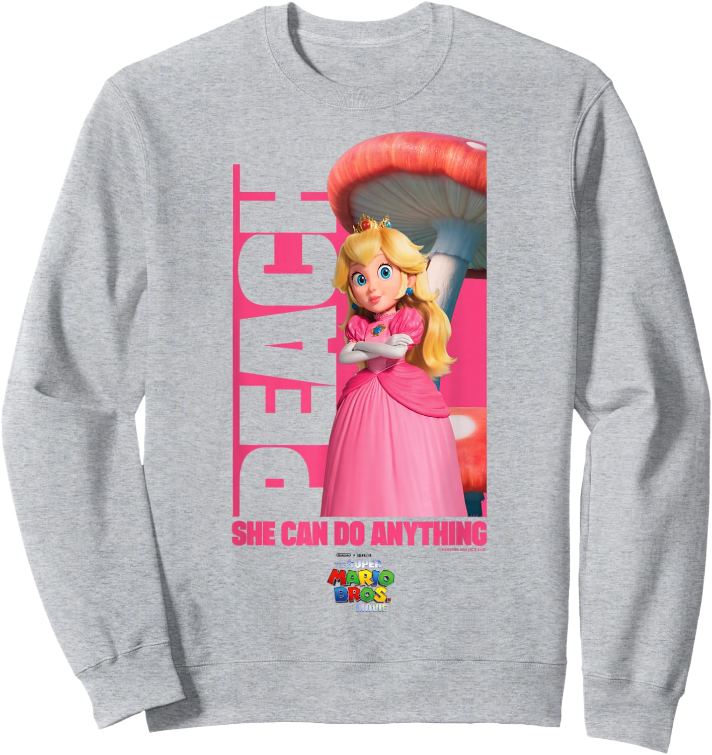 The Super Mario Bros. Movie She Can Do Anything Peach Poster Sweatshirt - Sweatshirt | Ash