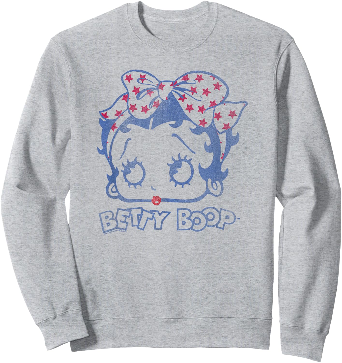 Betty Boop Vintage Star Bandana Fill Big Head Sweatshirt - Sweatshirt | Ash