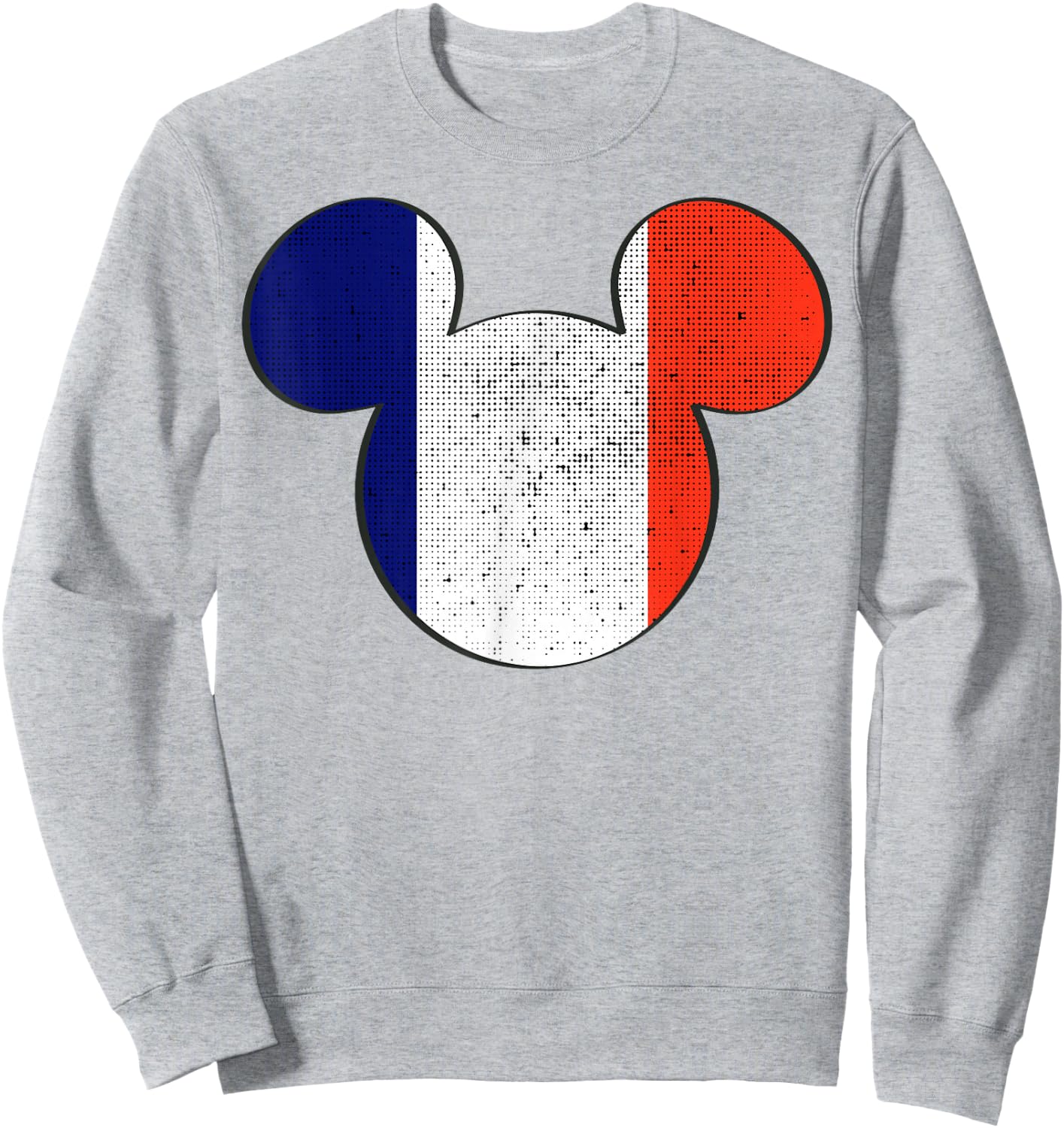 Disney Mickey Mouse Logo France Flag Fill Sweatshirt - Sweatshirt | Ash