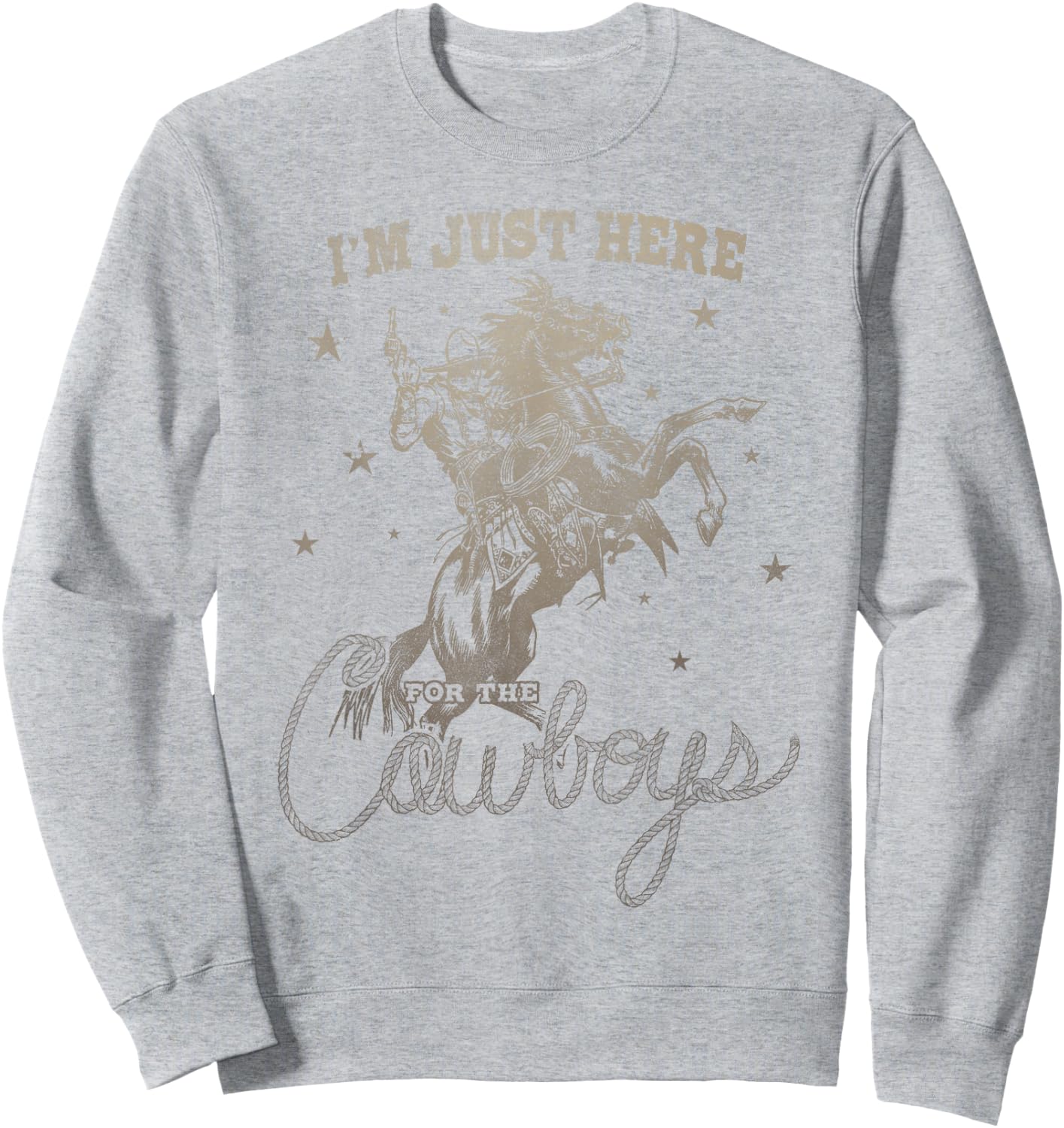 I'm Just Here For The Cowboys vintage Western Horse Sweatshirt - Sweatshirt | Ash