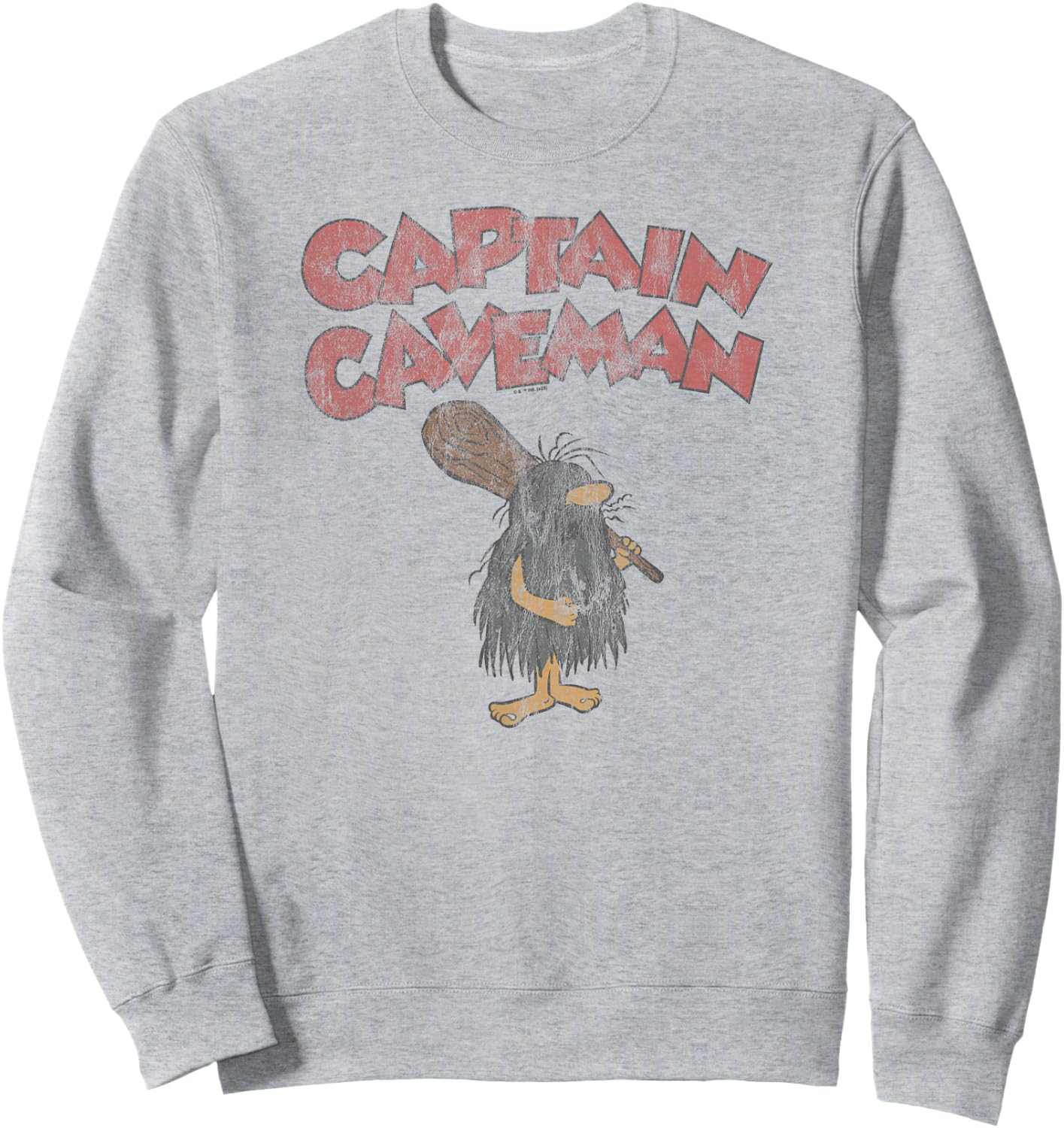 Wacky Races Captain Caveman on Grey Sweatshirt - Sweatshirt | Ash