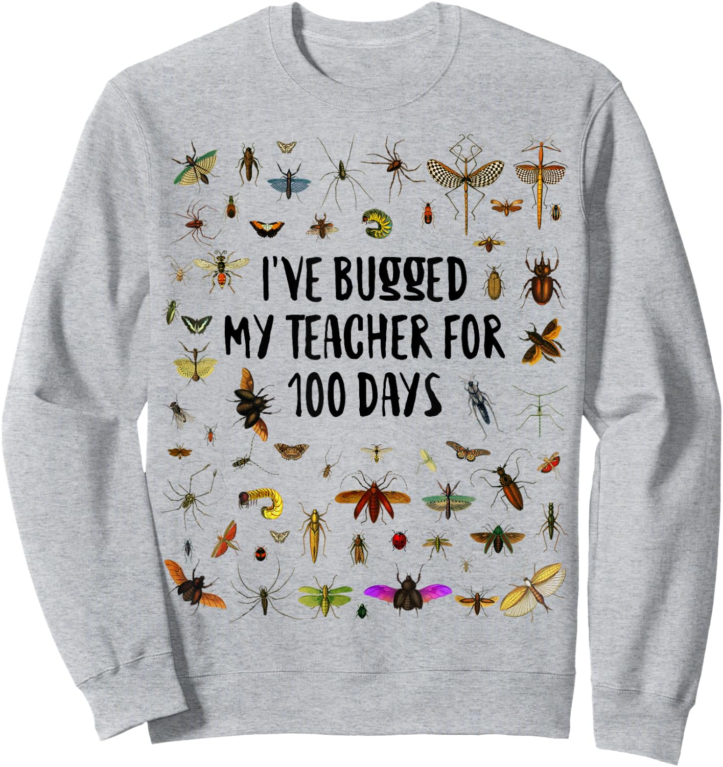 I've Bugged My Teacher 100 Days of School Kids Boys Girls Sweatshirt - Sweatshirt | Ash