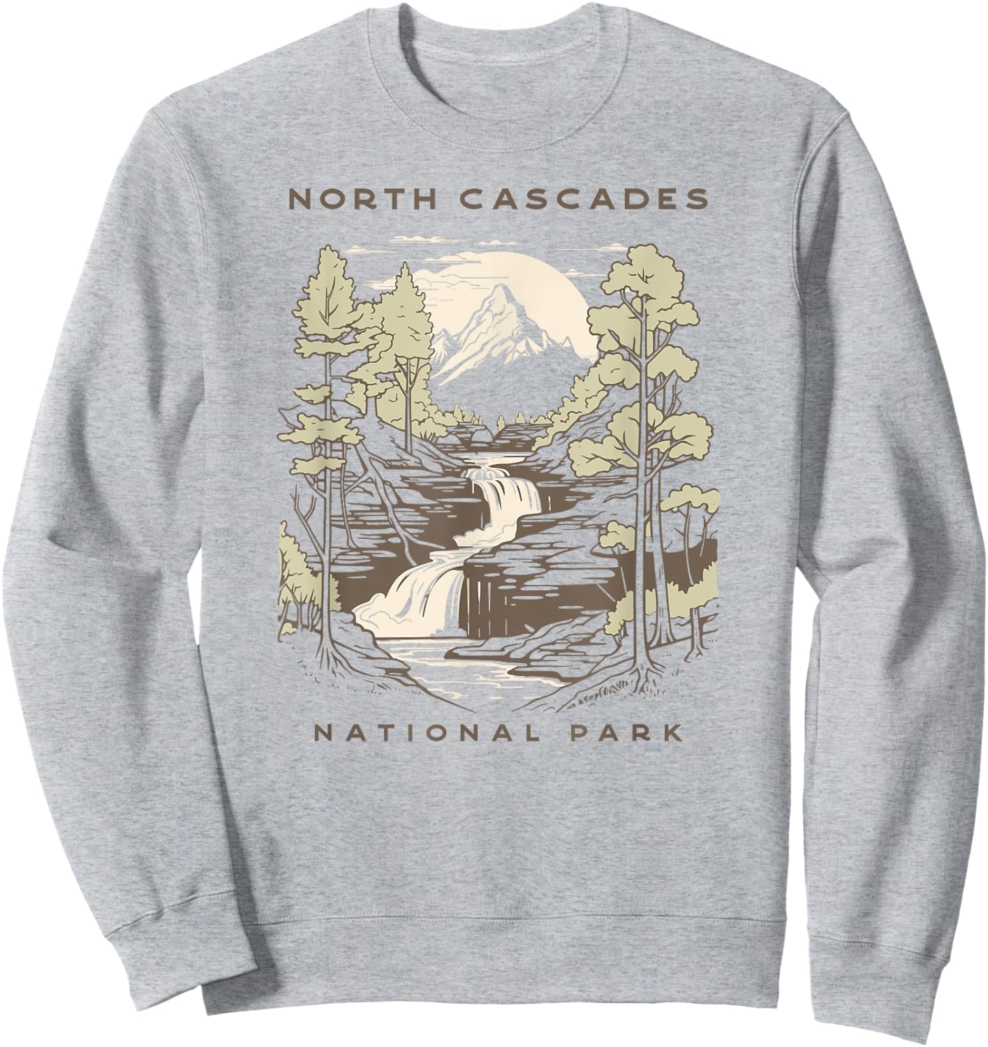 North Cascades National Park Vintage Sweatshirt - Sweatshirt | Ash