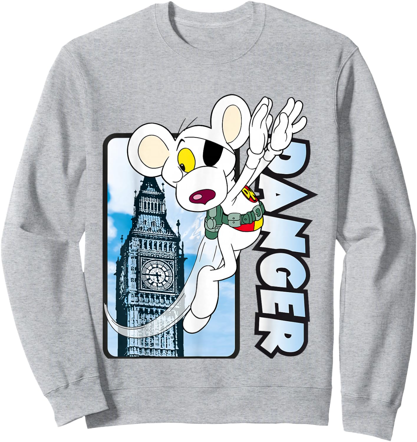 Danger Mouse Flying Past Big Ben Sweatshirt - Sweatshirt | Ash