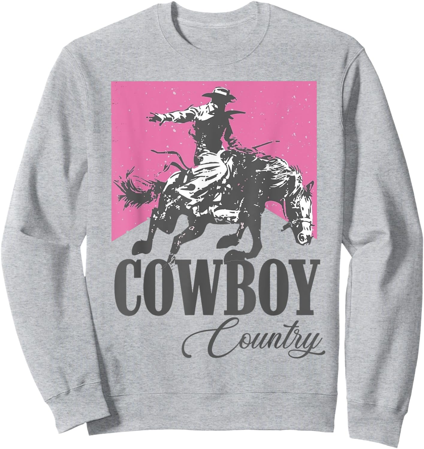 Funny Cowboys Riding Horses Retro Pink Style Western Country Sweatshirt - Sweatshirt | Ash
