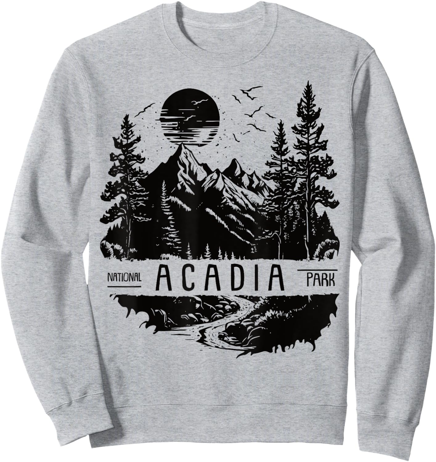 Retro Acadia National Park US Vintage Acadia Sweatshirt - Sweatshirt | Ash