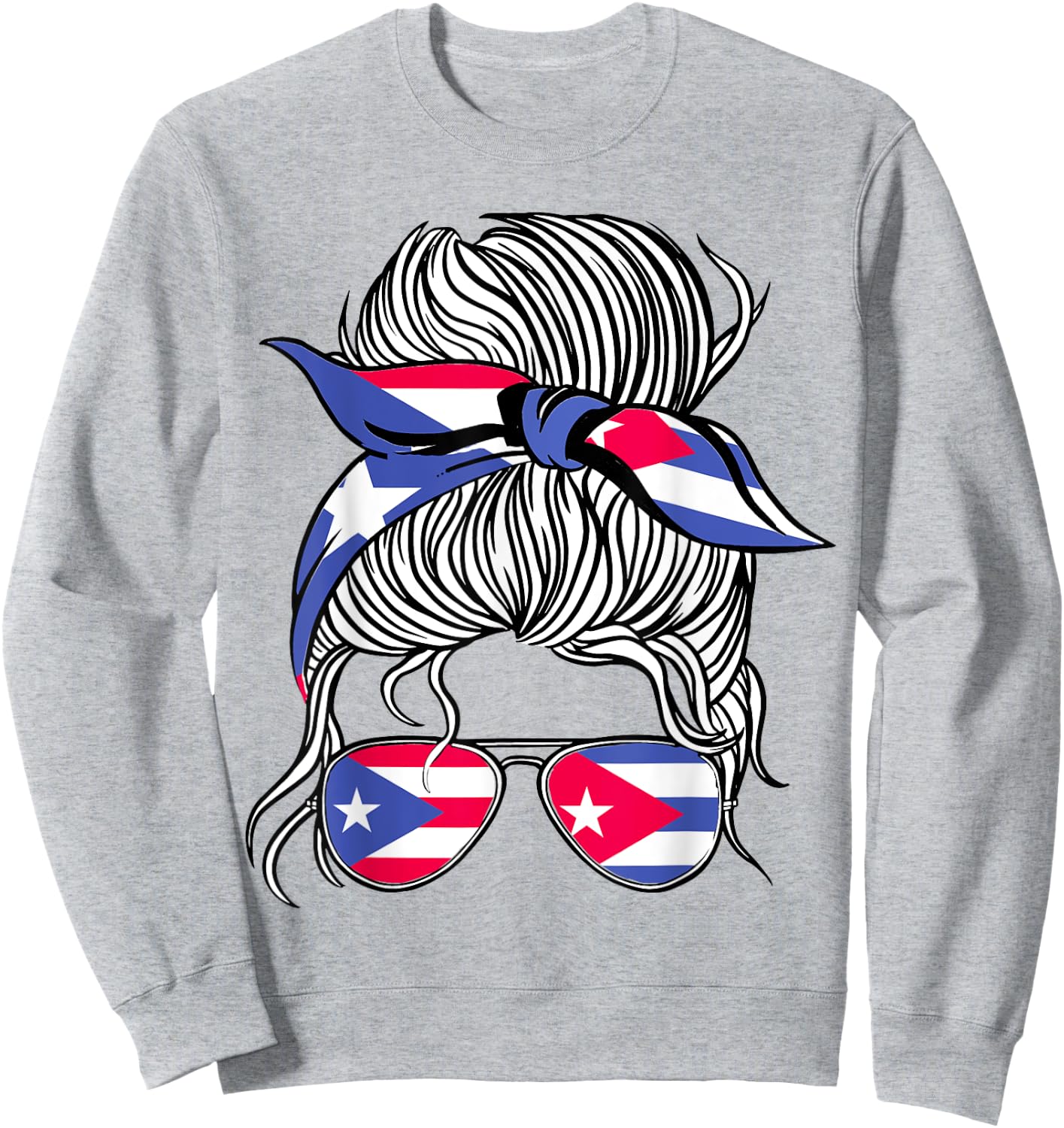 Puerto Rico Flag Cuba Grown Women Girl Country Sweatshirt - Sweatshirt | Ash