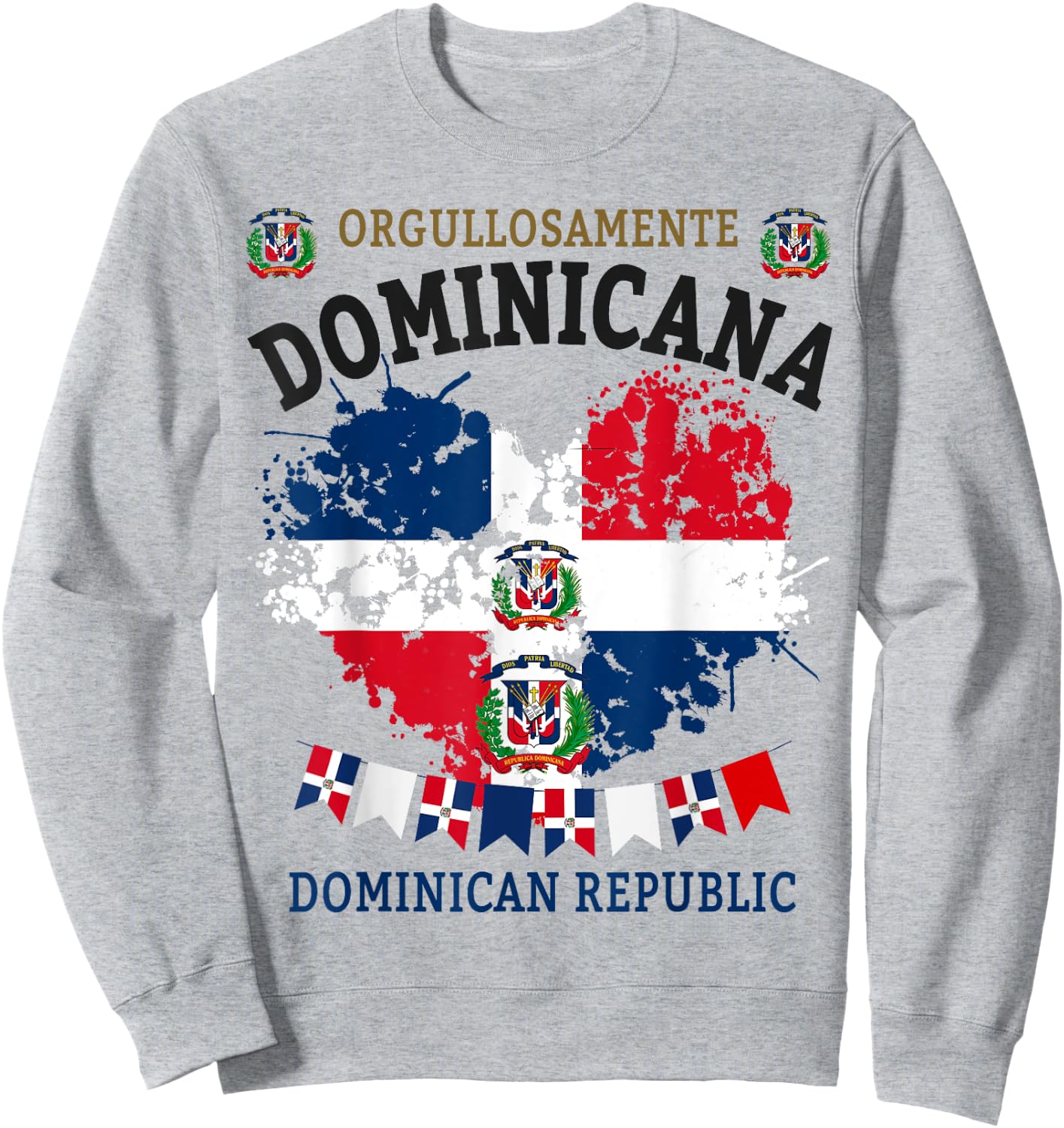 Republica Dominicana & Hispanic Dominican Flag Sweatshirt - Sweatshirt | Ash