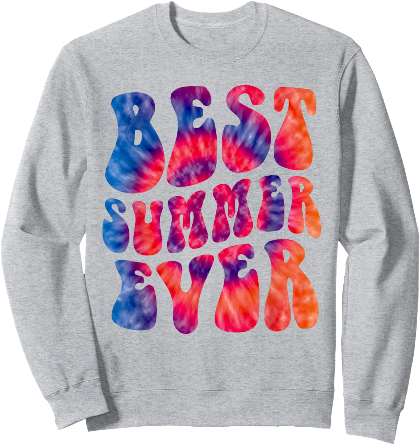 Retro BEST SUMMER EVER Camp Crew Vibes Kids Campfire Sunny Sweatshirt - Sweatshirt | Ash