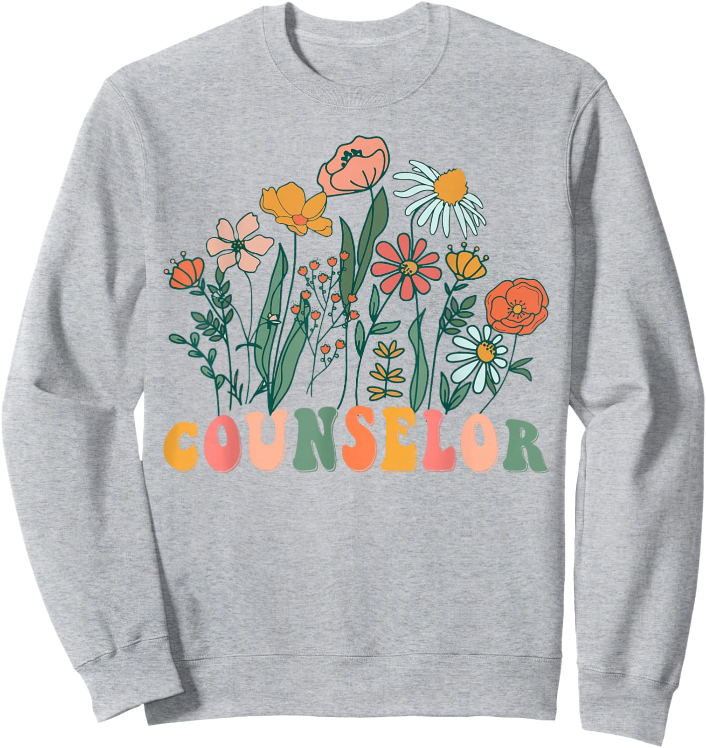 Groovy Wildflower Counselor Sweatshirt - Sweatshirt | Ash