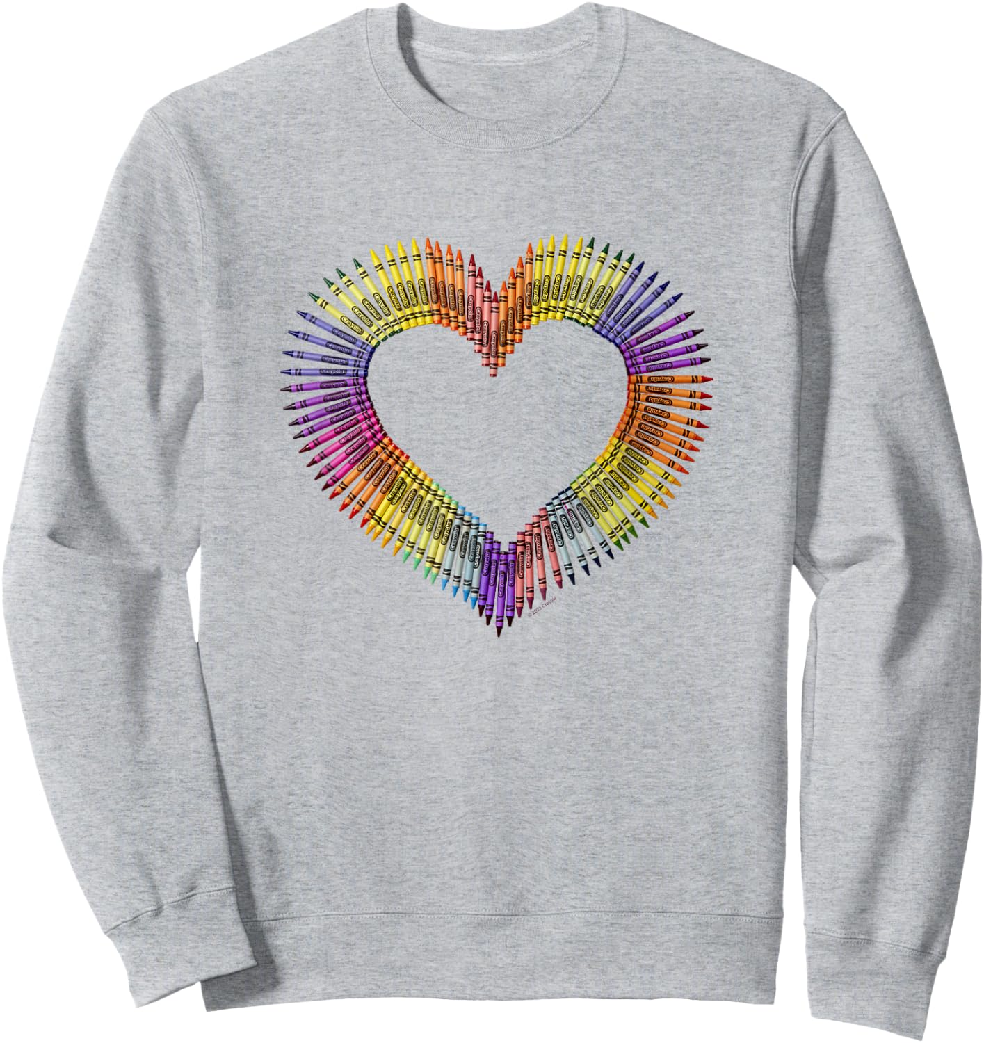 Crayola Valentine's Day Heart Shaped Crayon Arrangement Sweatshirt - Sweatshirt | Ash