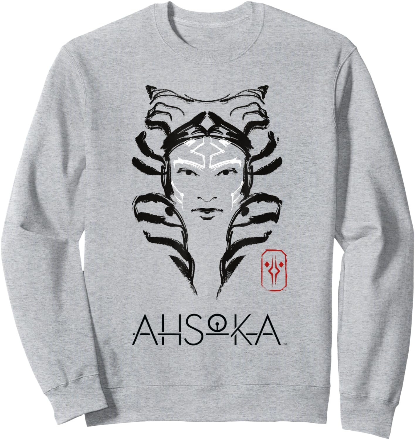 Star Wars: Ahsoka Minimalist Face Portrait Sweatshirt - Sweatshirt | Ash