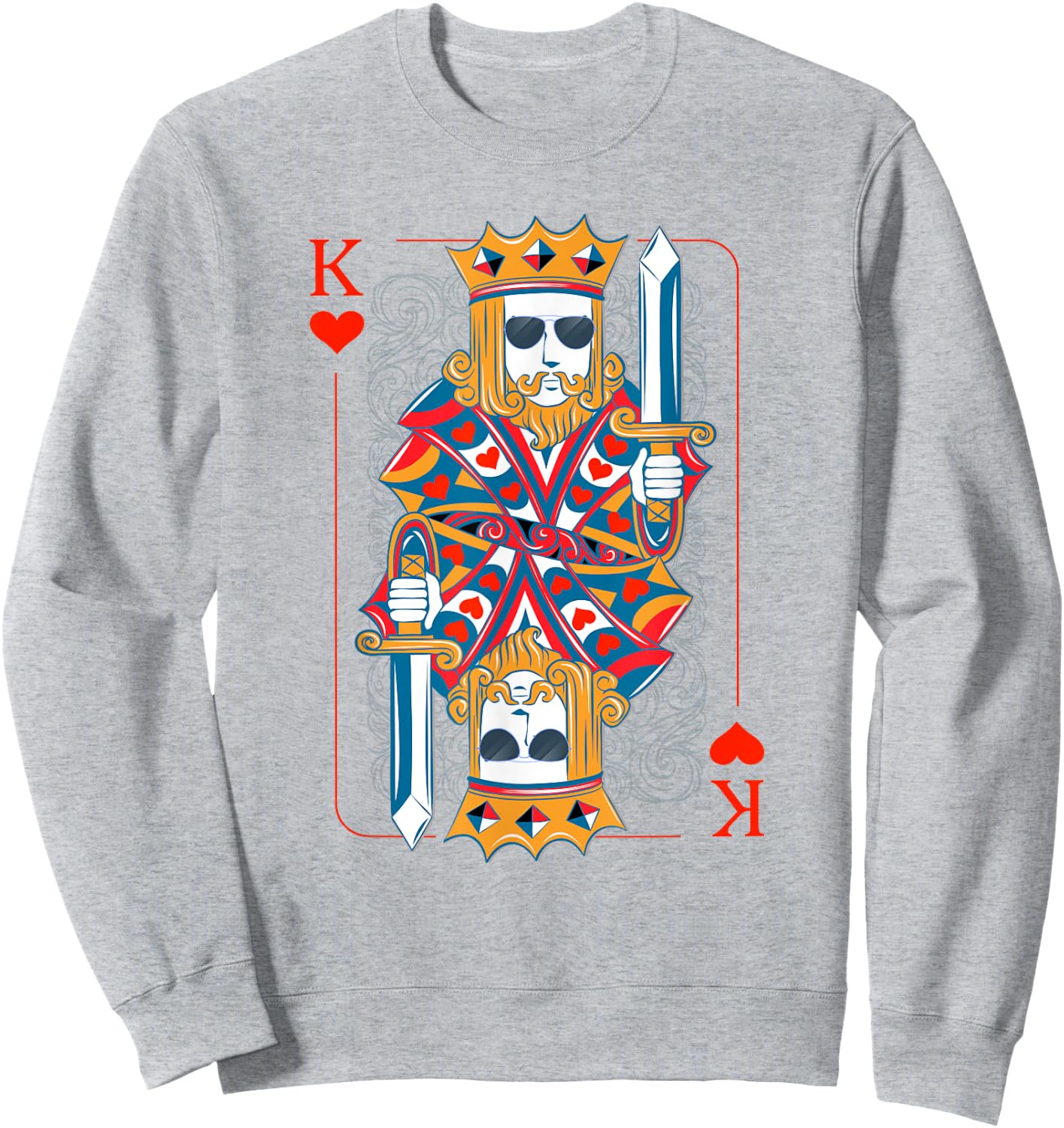 King Of Hearts Matching Couple Valentines King of Hearts Sweatshirt - Sweatshirt | Ash
