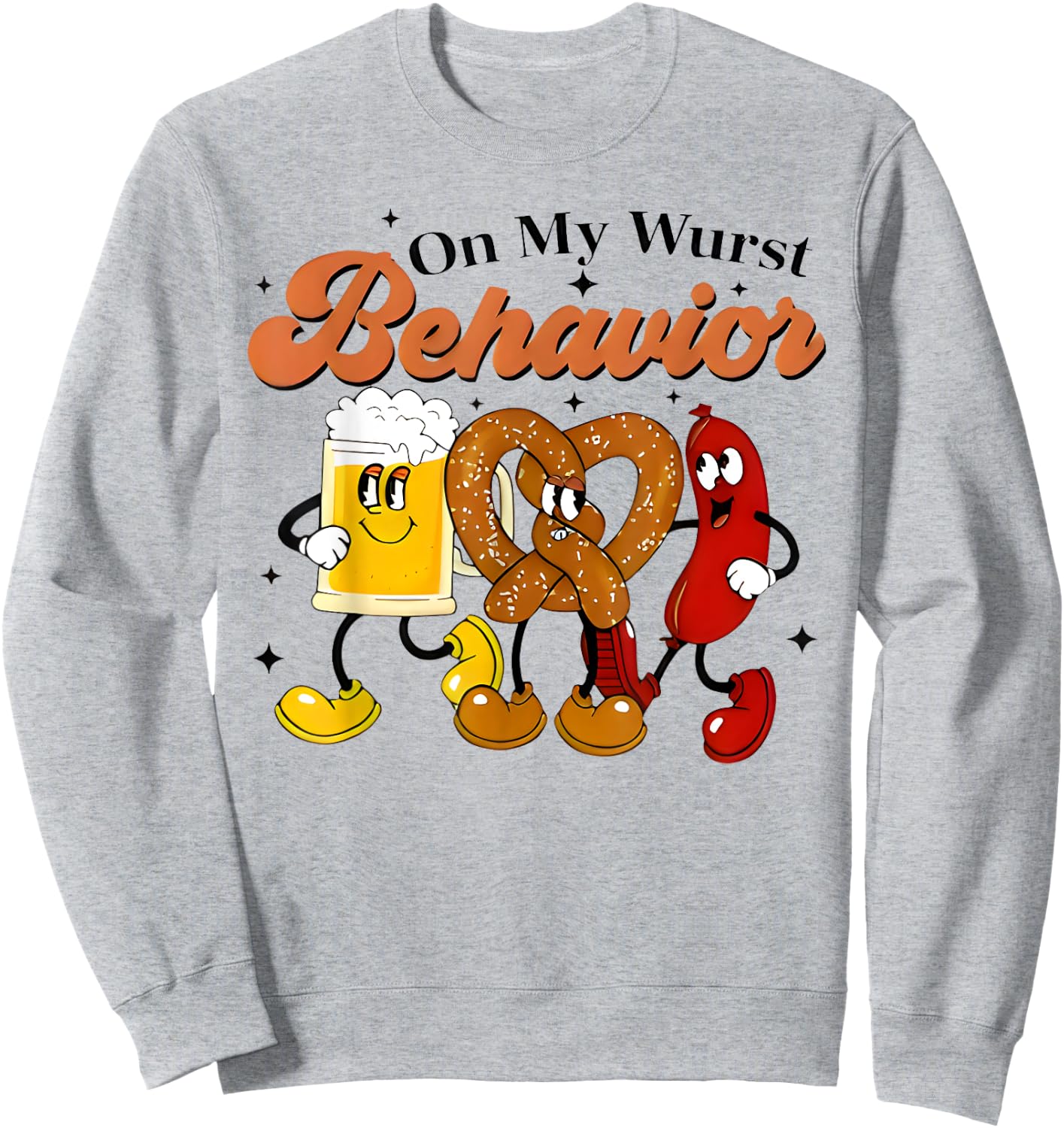 On My Wurst Behavior Funny Bavarian Oktoberfest Sweatshirt - Sweatshirt | Ash