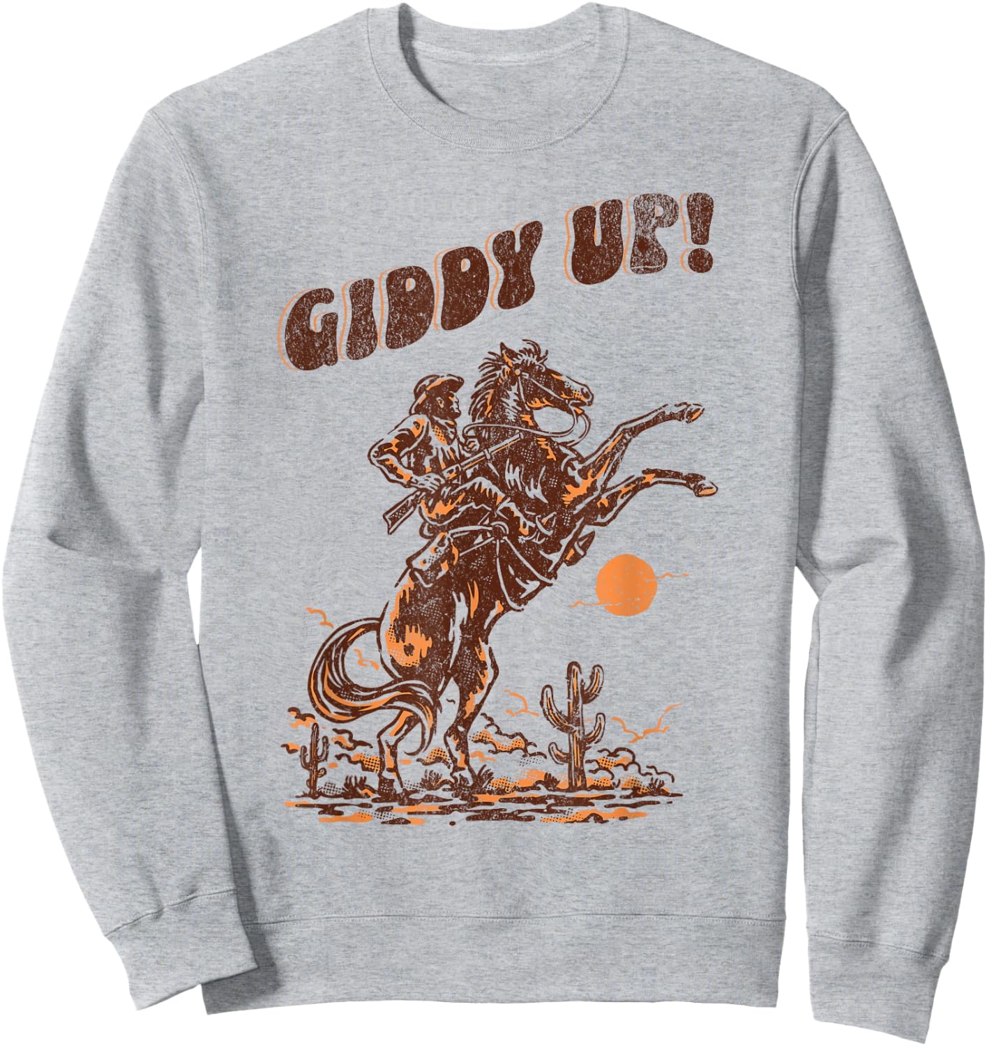 Giddy Up Horse Western Boho Hippie Design Sweatshirt - Sweatshirt | Ash