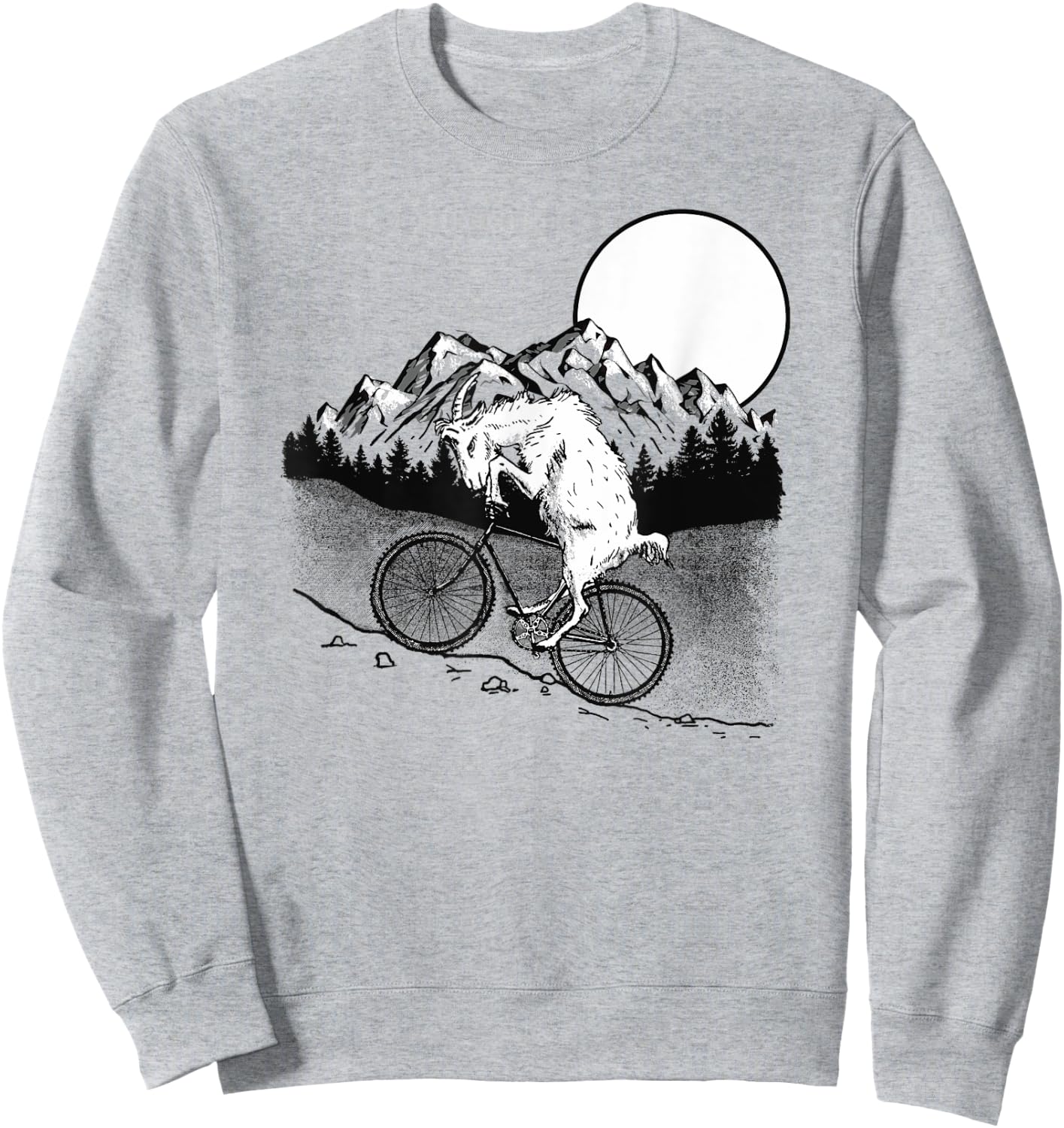 Mountain Goat Funny Mountain Biking Goat Biker Vintage 80s Sweatshirt - Sweatshirt | Ash