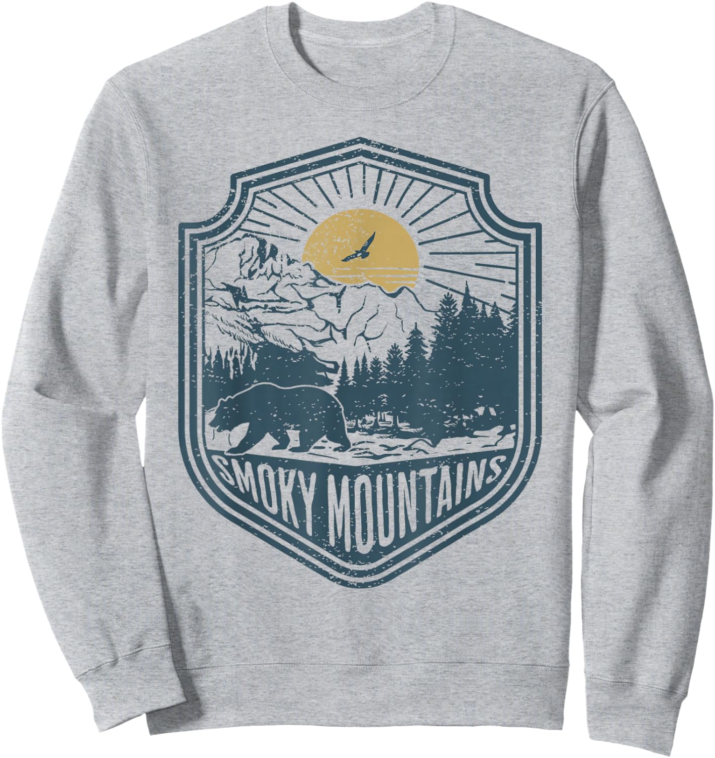 Smoky Mountains National Park Bear Nature Hiking Outdoors Sweatshirt - Sweatshirt | Ash