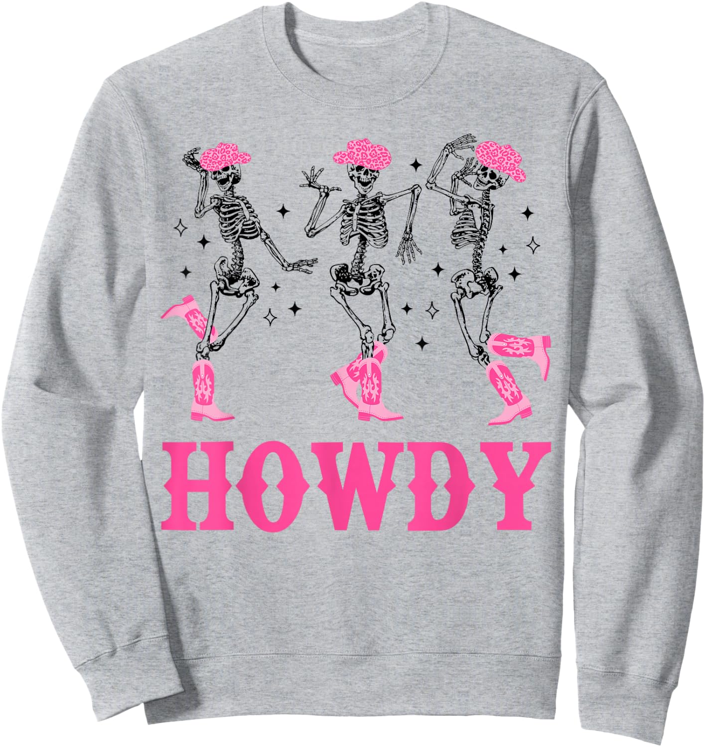 Howdy Skeleton Dancing Western Cowgirl Halloween Party Sweatshirt - Sweatshirt | Ash