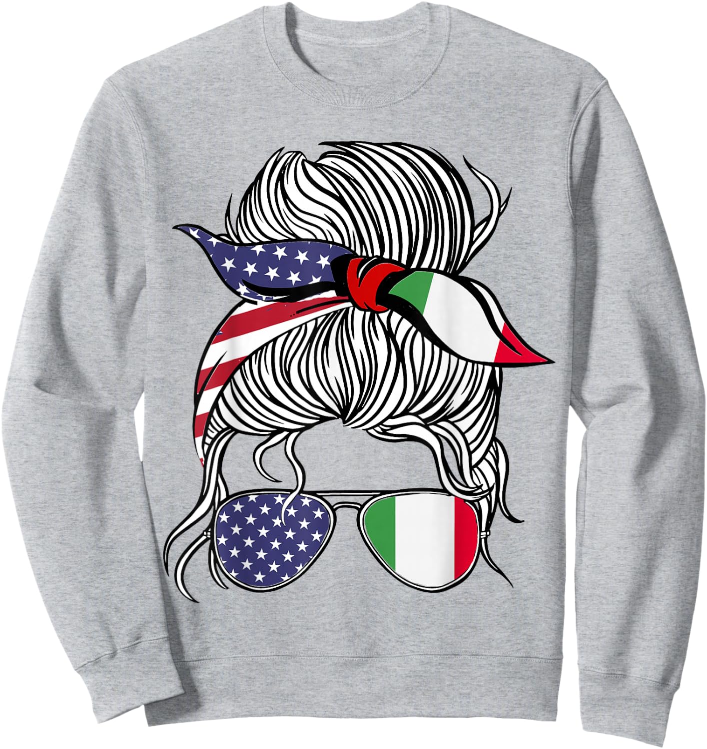 American Italian Patriot Flag Women Girl Italy Grown Sweatshirt - Sweatshirt | Ash