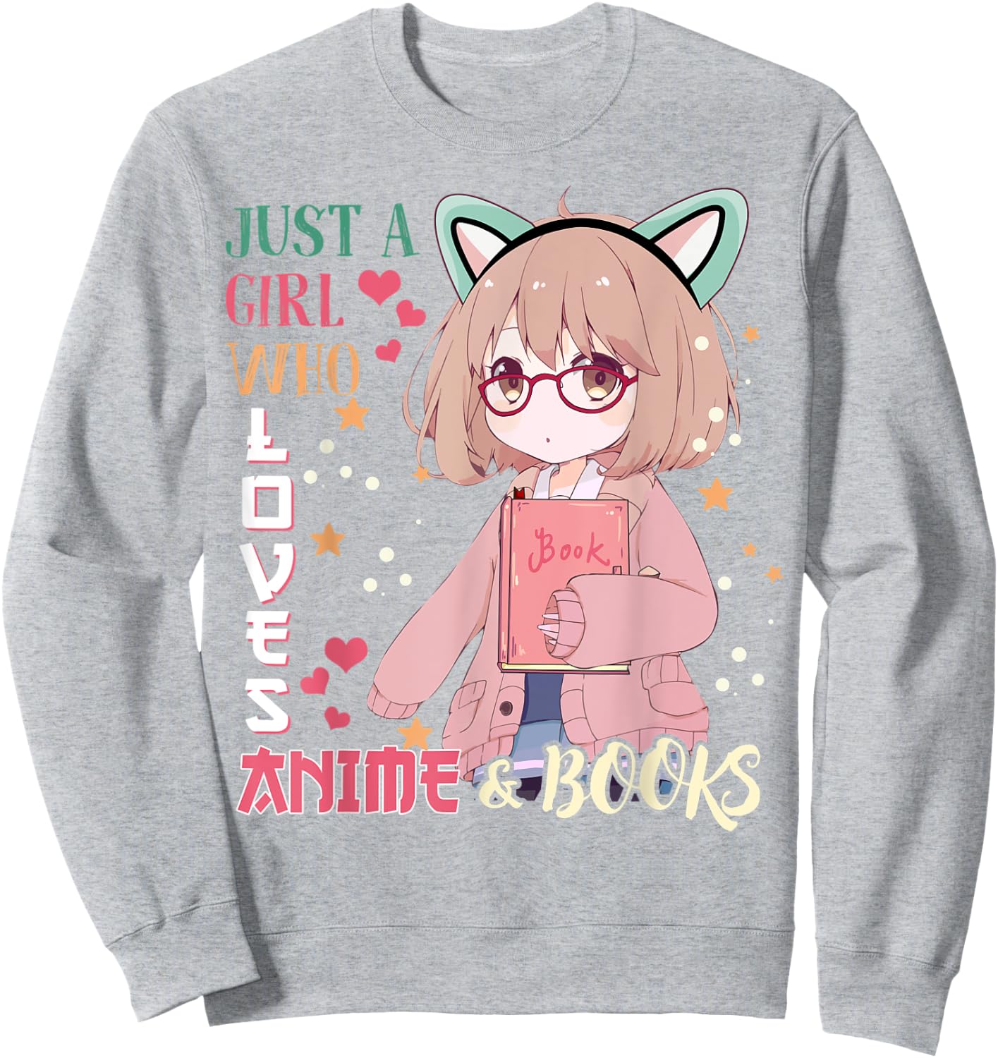 Anime-Shirt Just A Girl Who Love Anime & Books Kids Teenage Sweatshirt - Sweatshirt | Ash