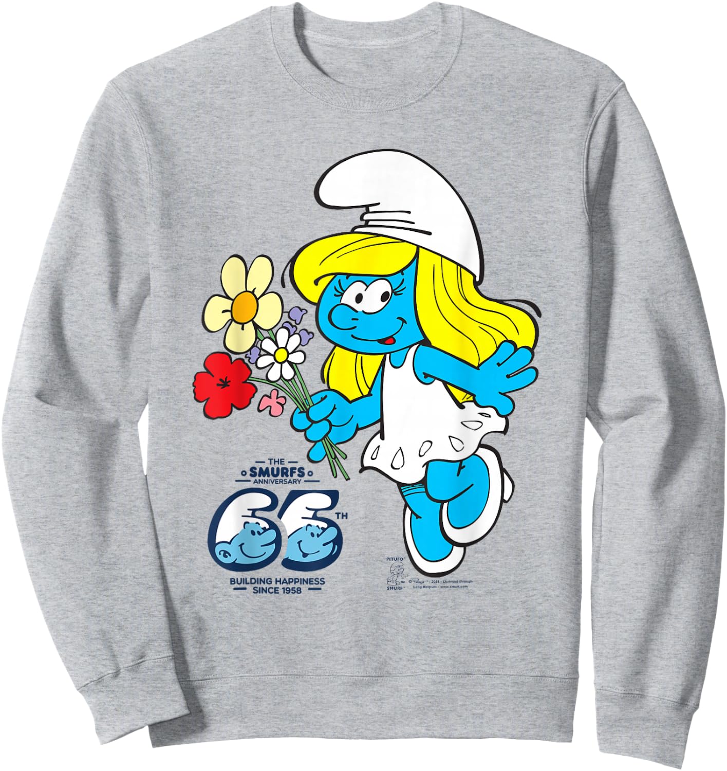 The Smurfs 65th Anniversary Smurfette Sweatshirt - Sweatshirt | Ash