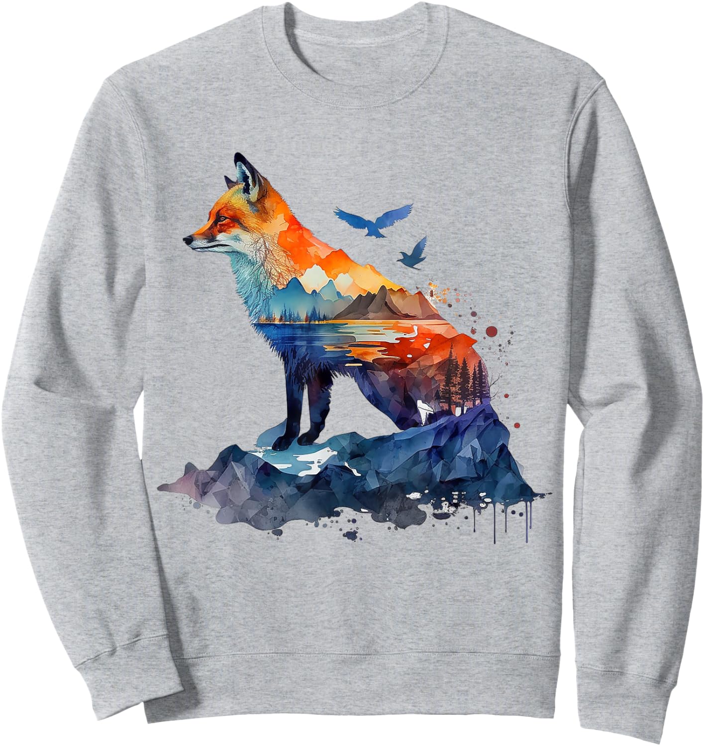 Fox Mountains Animal Lovers Animal Fox Sweatshirt - Sweatshirt | Ash