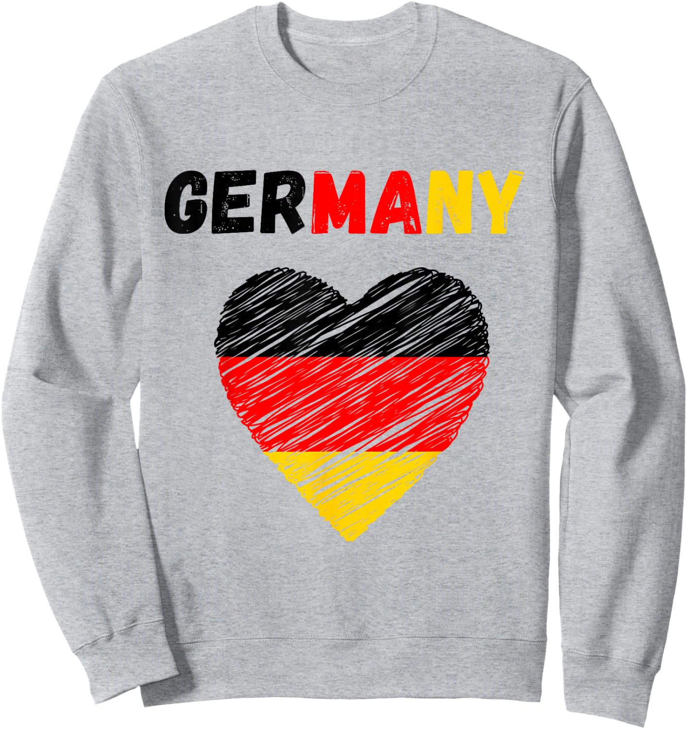 Germany Flag Holiday Germany Heart German Flag Sweatshirt - Sweatshirt | Ash