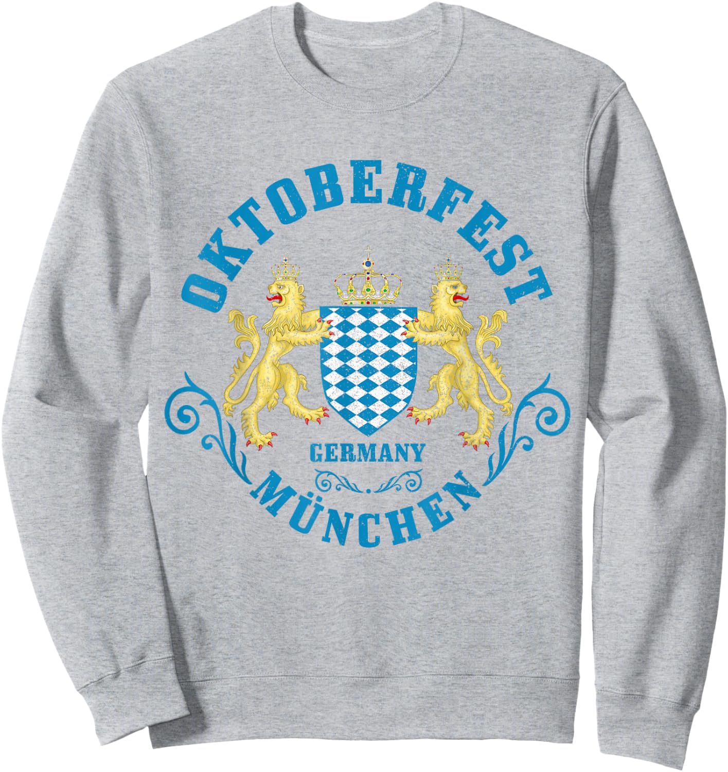 Oktoberfest Bavarian Flag Munich Prost Beer Germany German Sweatshirt - Sweatshirt | Ash