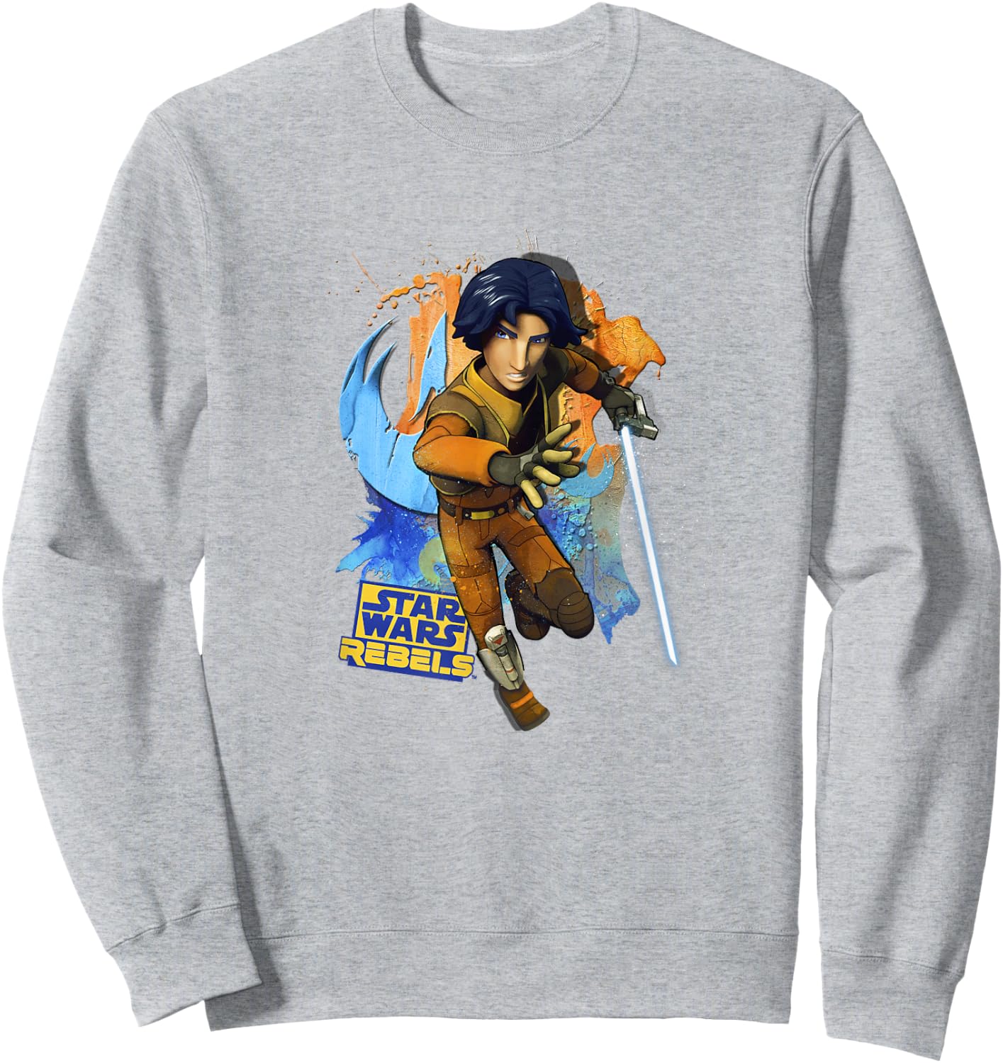 Star Wars Rebels Ezra Bridger Paint Splat Portrait Sweatshirt - Sweatshirt | Ash