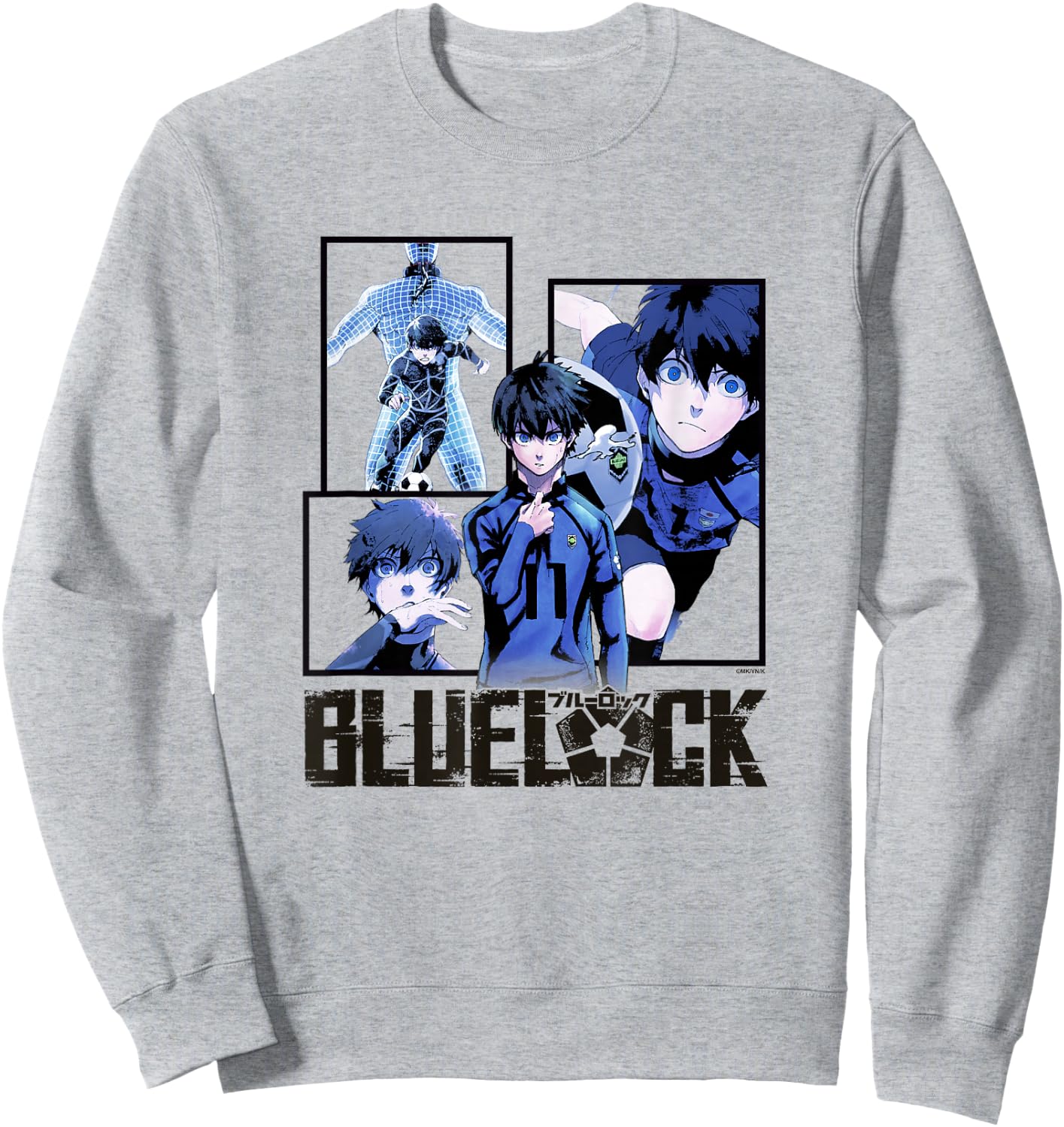 Blue Lock Yoichi Isagi The Mind On The Game Big Split Logo Sweatshirt - Sweatshirt | Ash