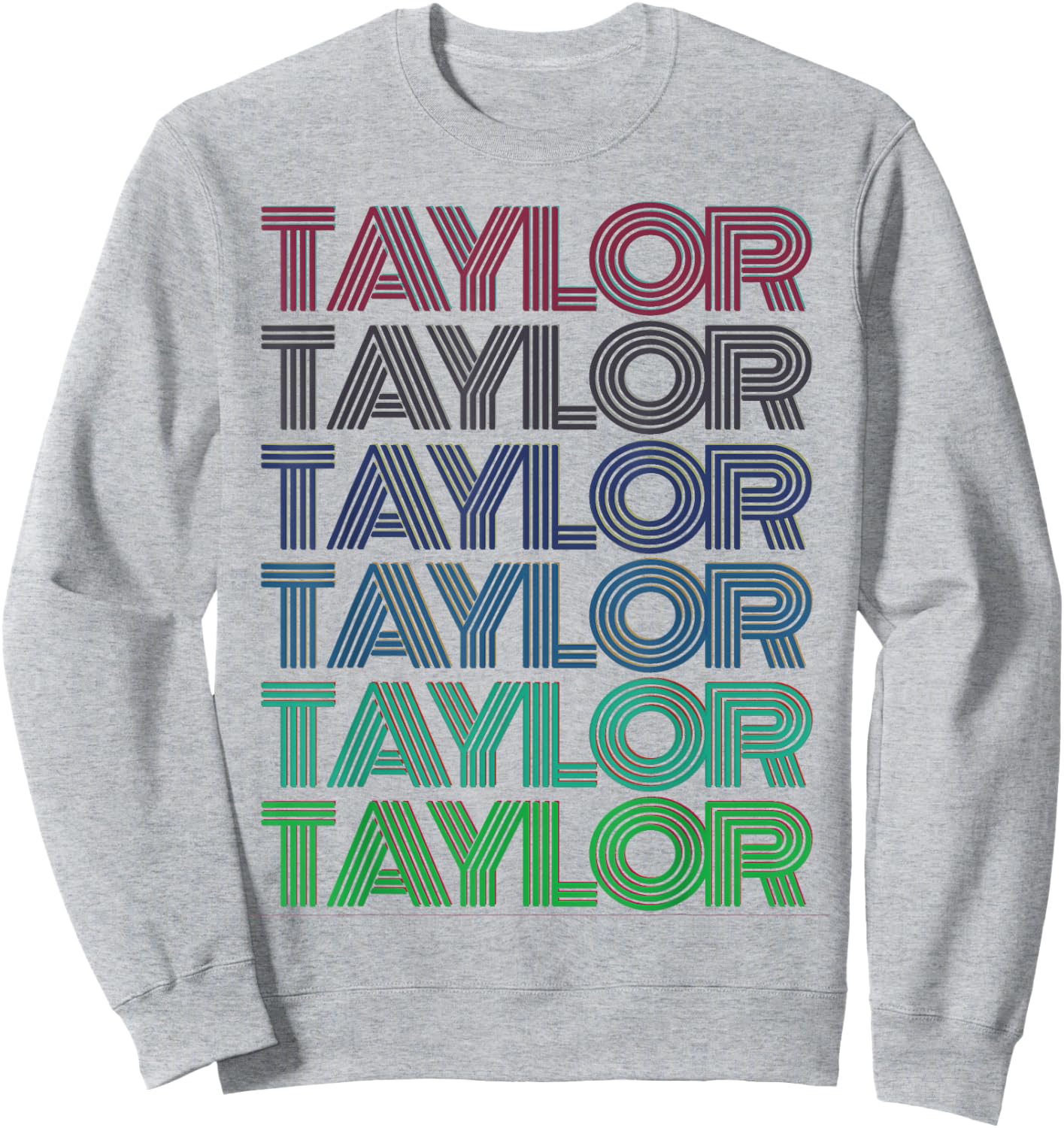 Girl Retro Taylor First Name Personalized Groovy 80's Pink Sweatshirt - Sweatshirt | Ash