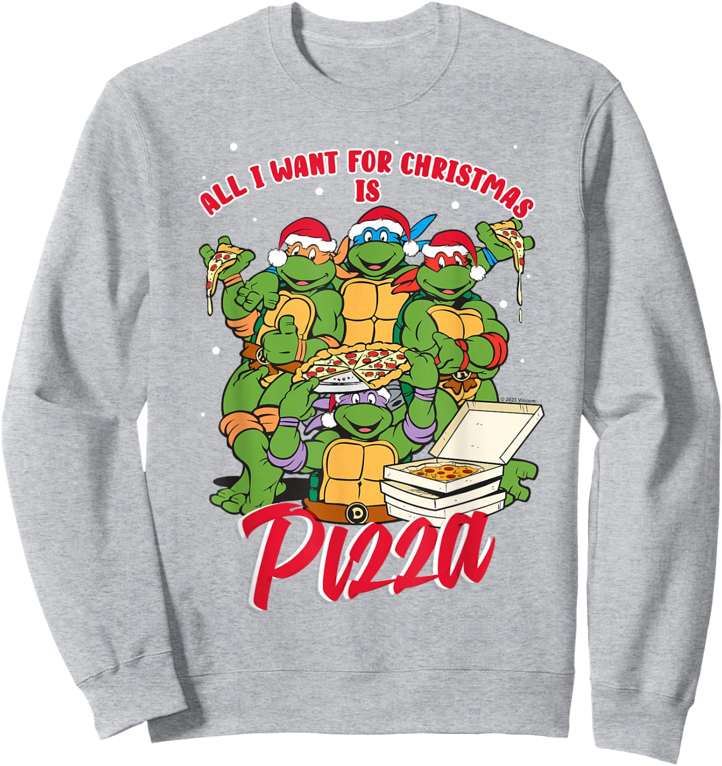 Teenage Mutant Ninja Turtles Christmas Pizza Sweatshirt - Sweatshirt | Ash