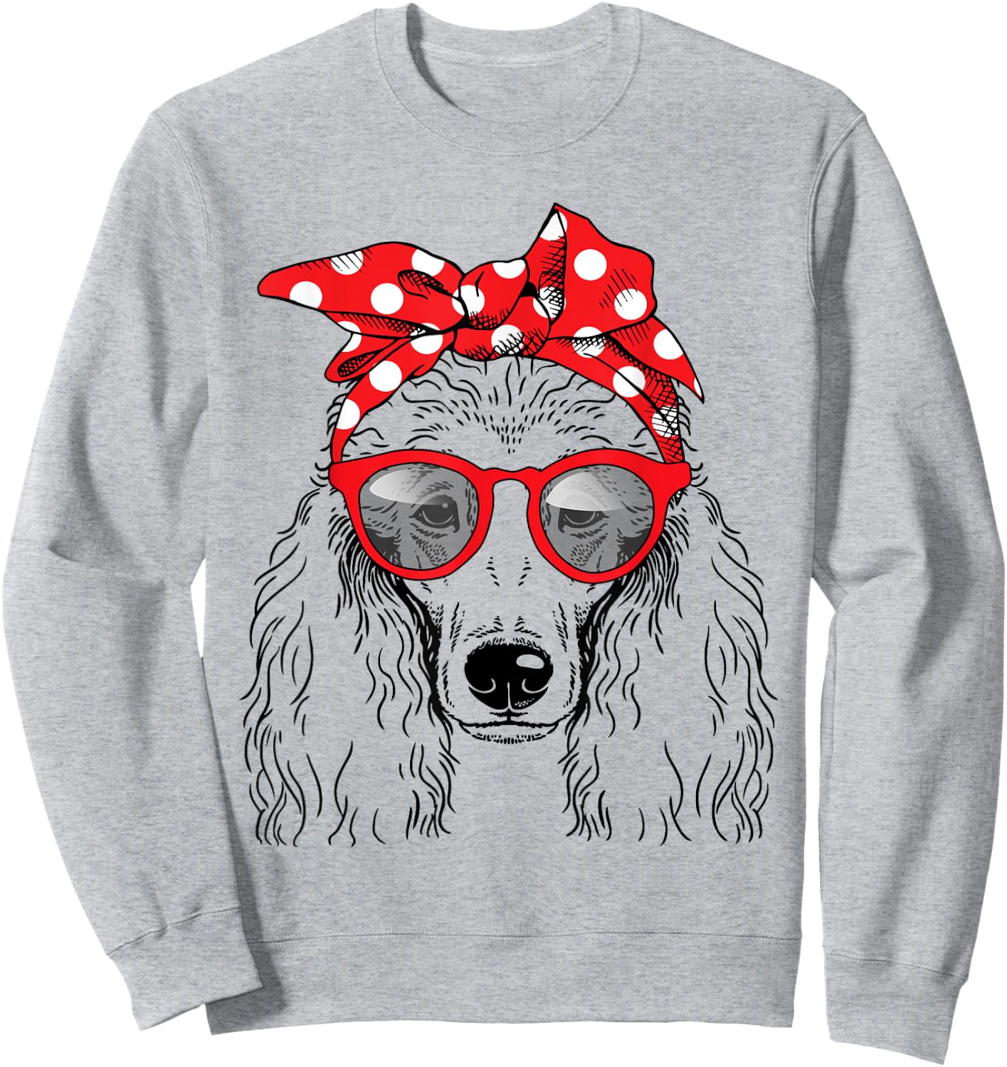 Poodle Dog Mom Bandana Sunglasses Mother's Day Men Women Sweatshirt - Sweatshirt | Ash